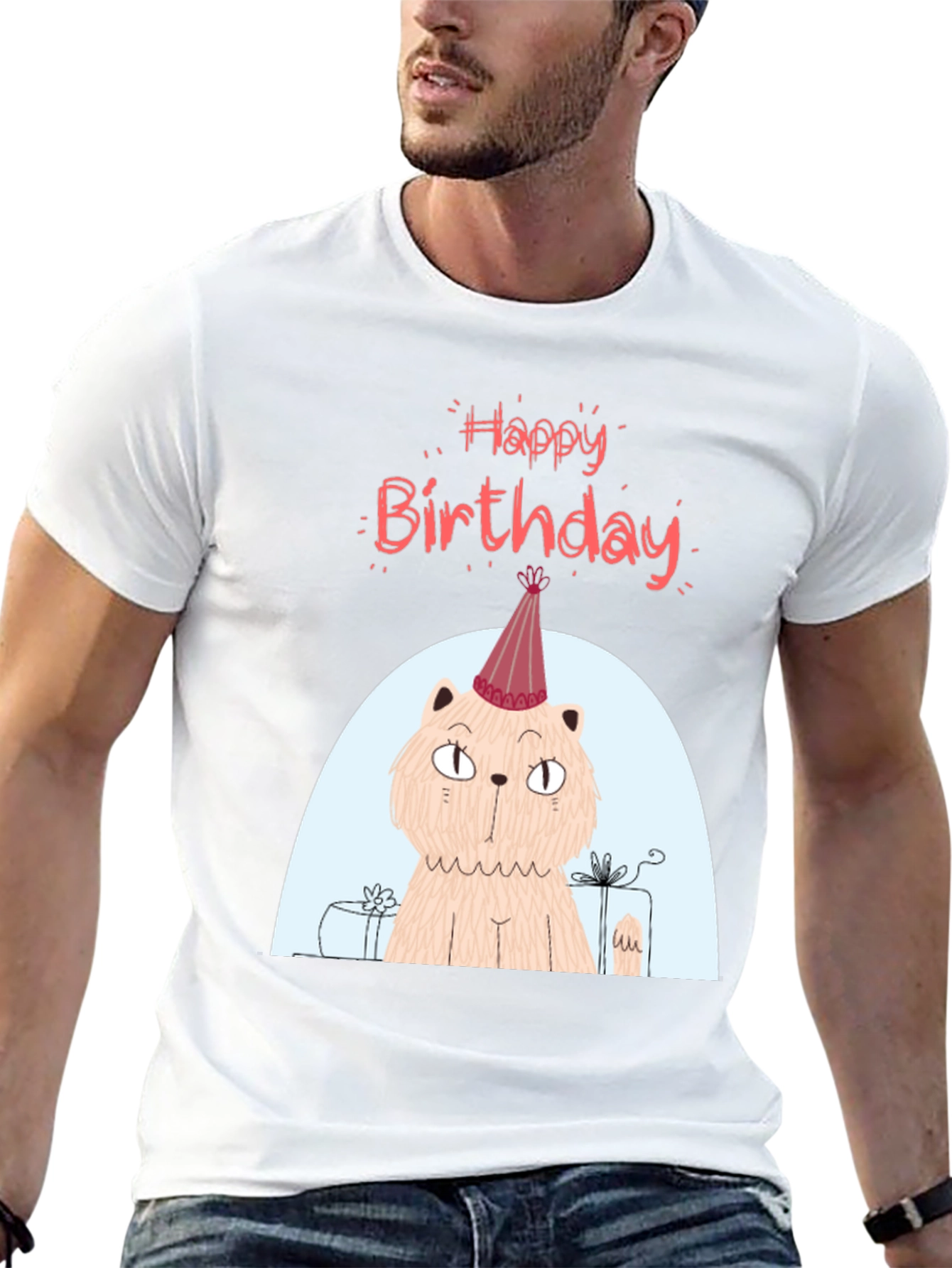 Black Birthday Cat T-Shirt - Fun Party Tee view 13