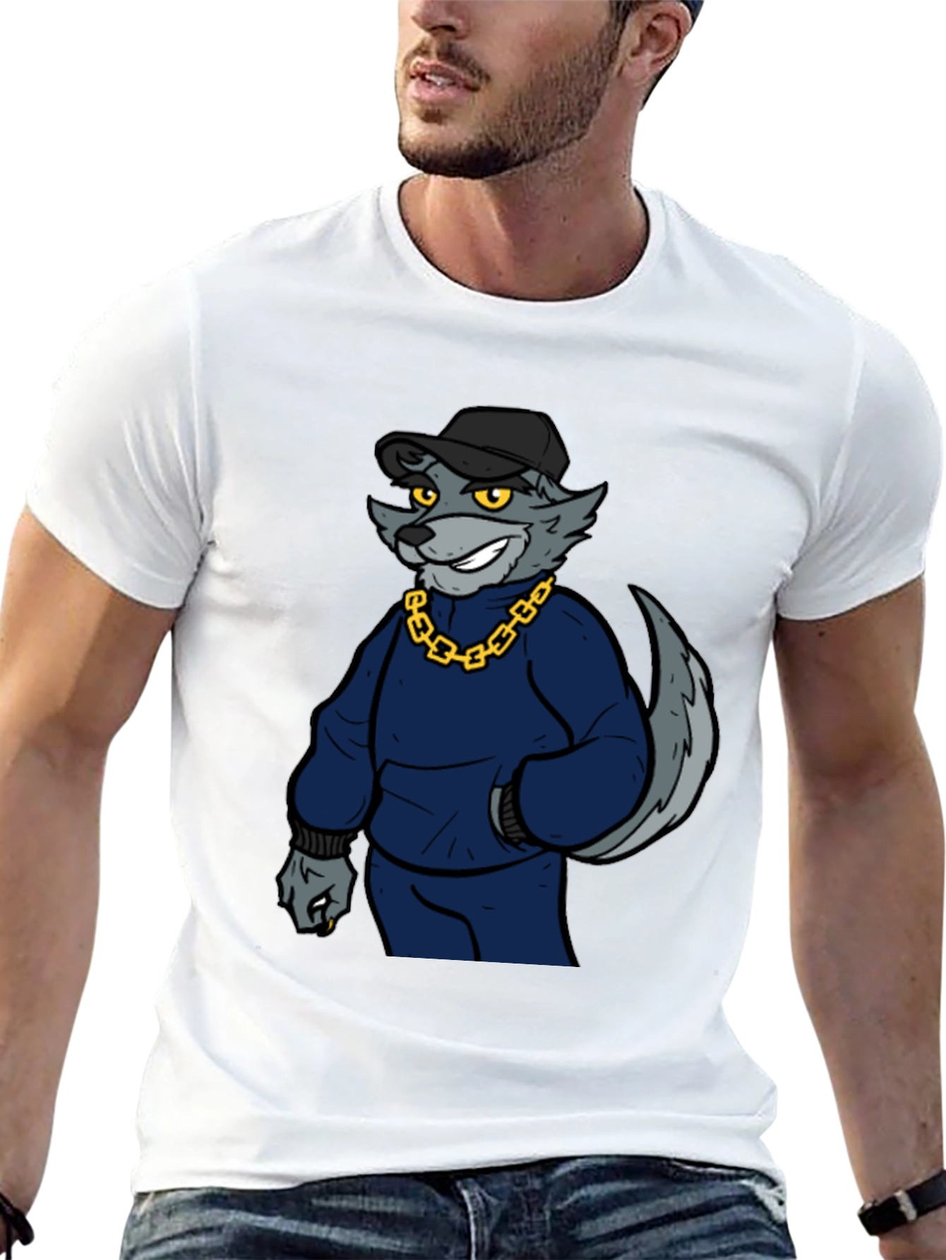 Cool Wolf Graphic Print Tee - 13