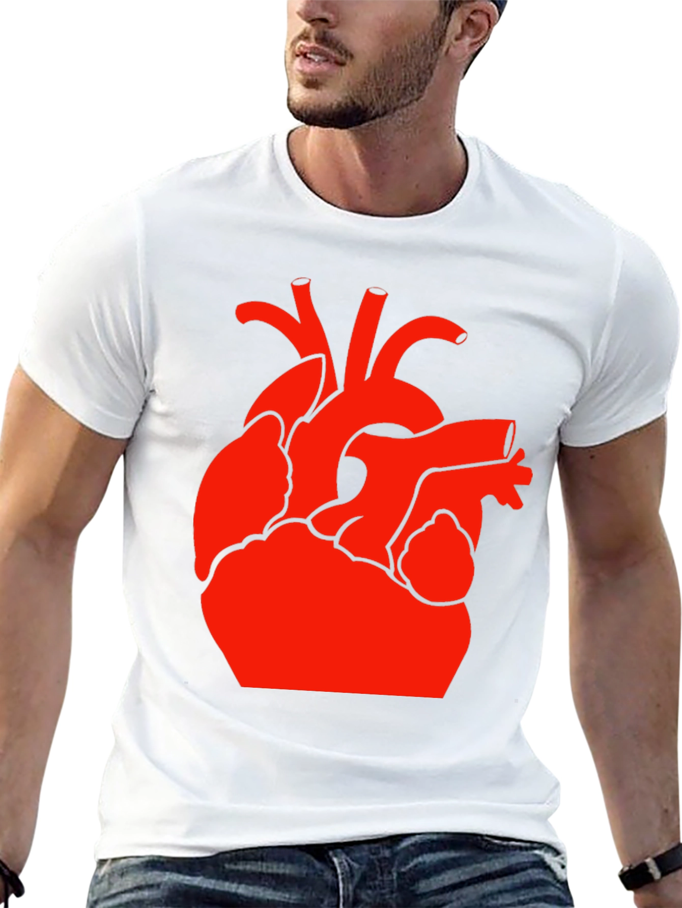 Black Red Heart Graphic Black T-Shirt view 13