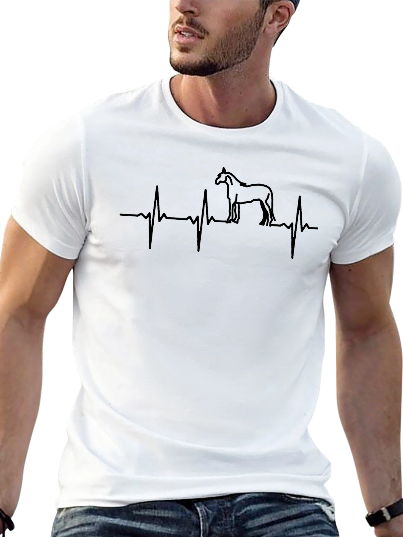Horse Heartbeat T-Shirt - Equestrian Lover Tee - 13