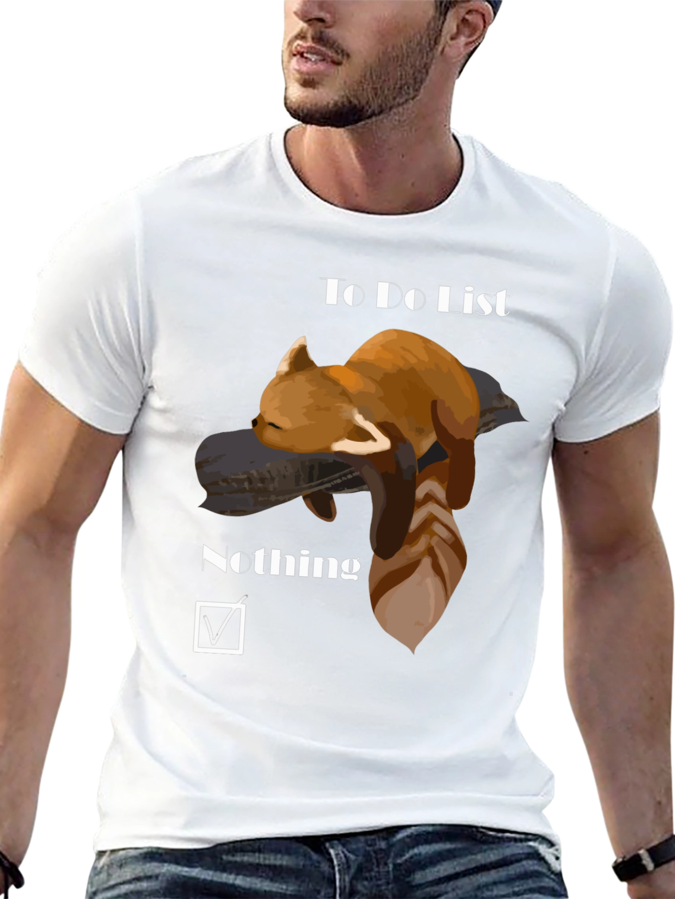 Black Red Panda To-Do List T-Shirt - Nothing Checked! view 13