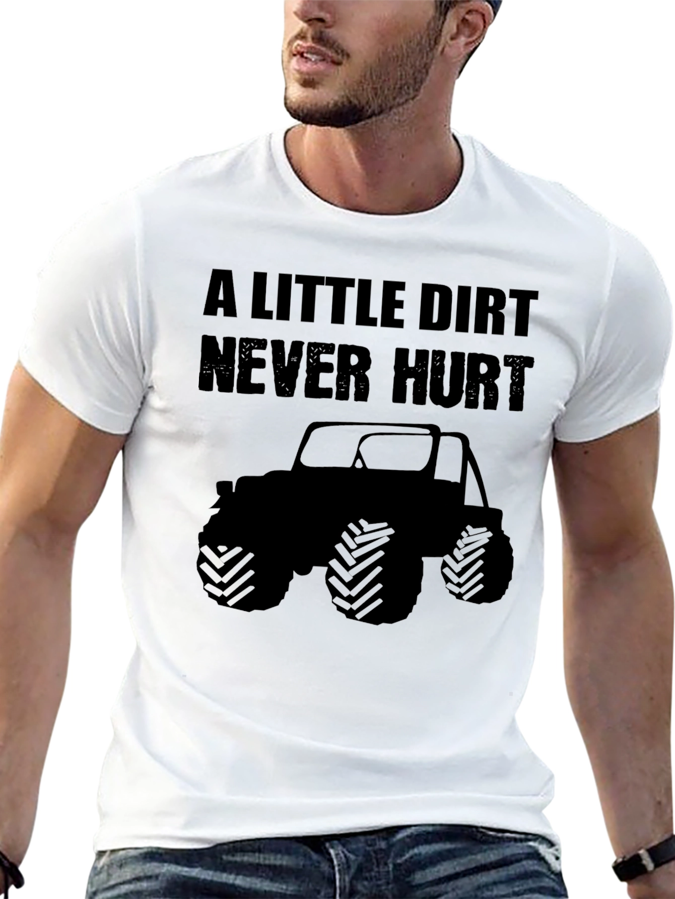 Black A Little Dirt Never Hurt T-Shirt - Off-Road Jeep Tee view 13