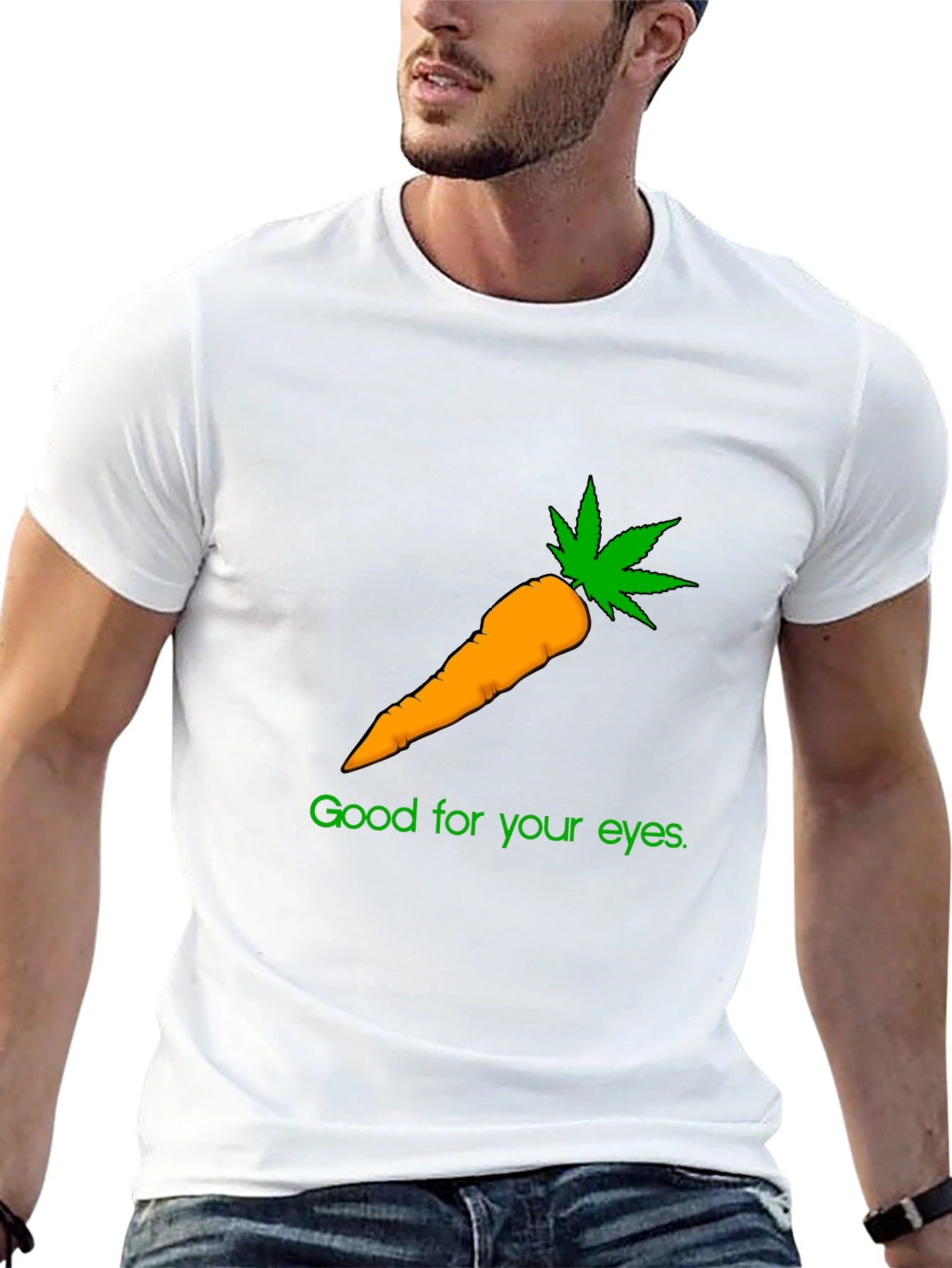 Black Funny Carrot Weed T-Shirt - Good for Your Eyes! view 13