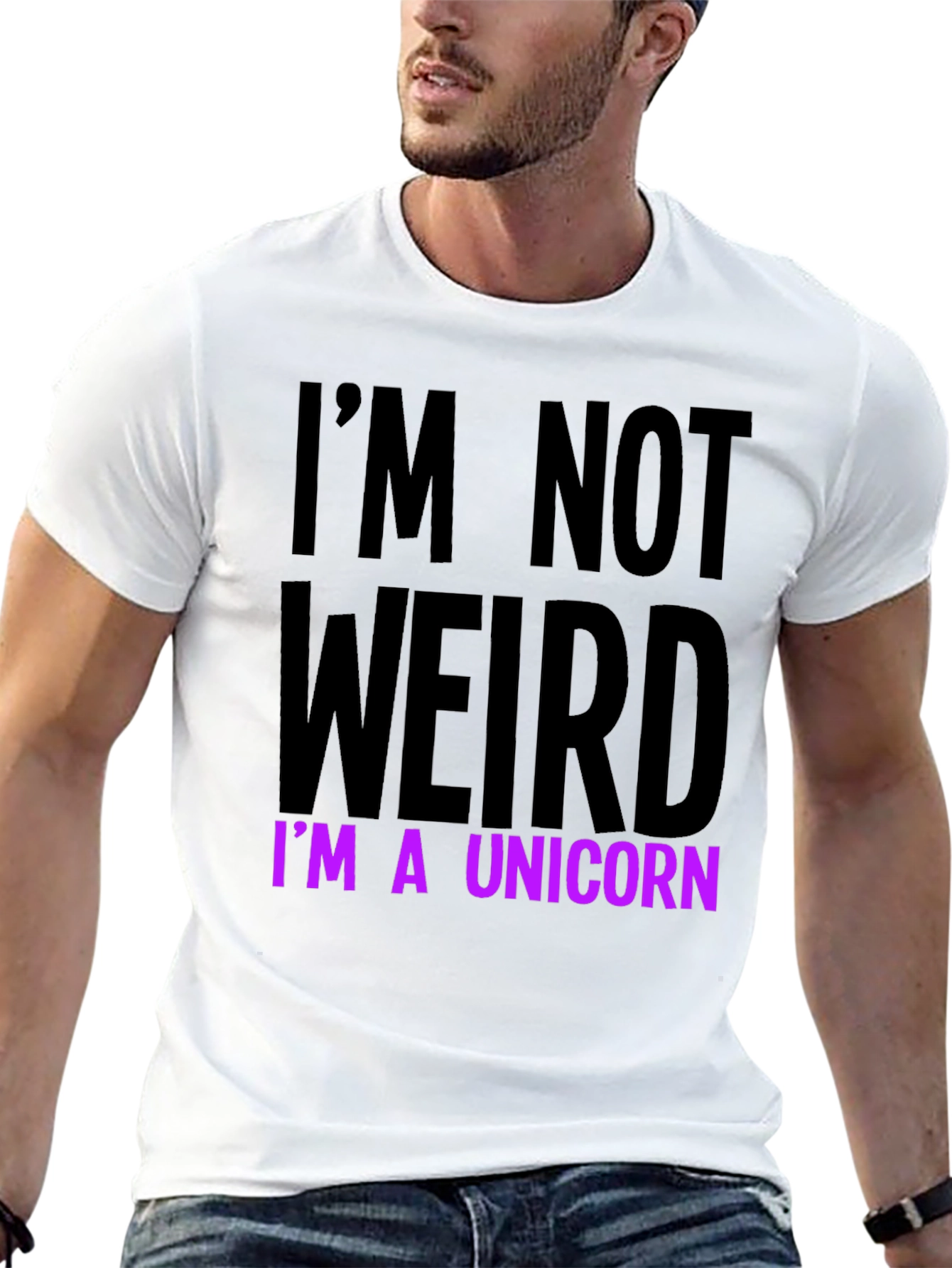 Black I'm Not Weird I'm A Unicorn Funny T-Shirt view 13