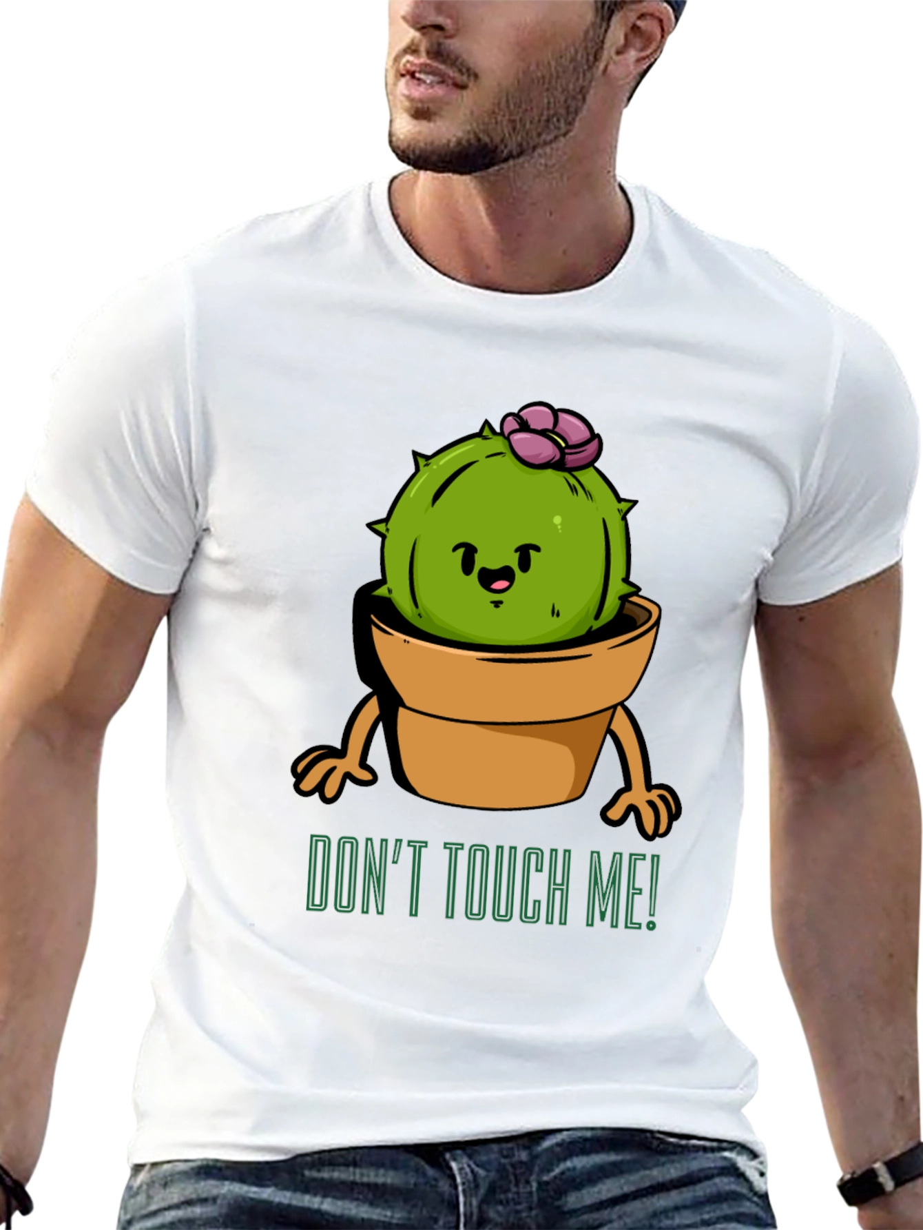 Black Cute Cactus Graphic Tee - Don't Touch Me! view 13