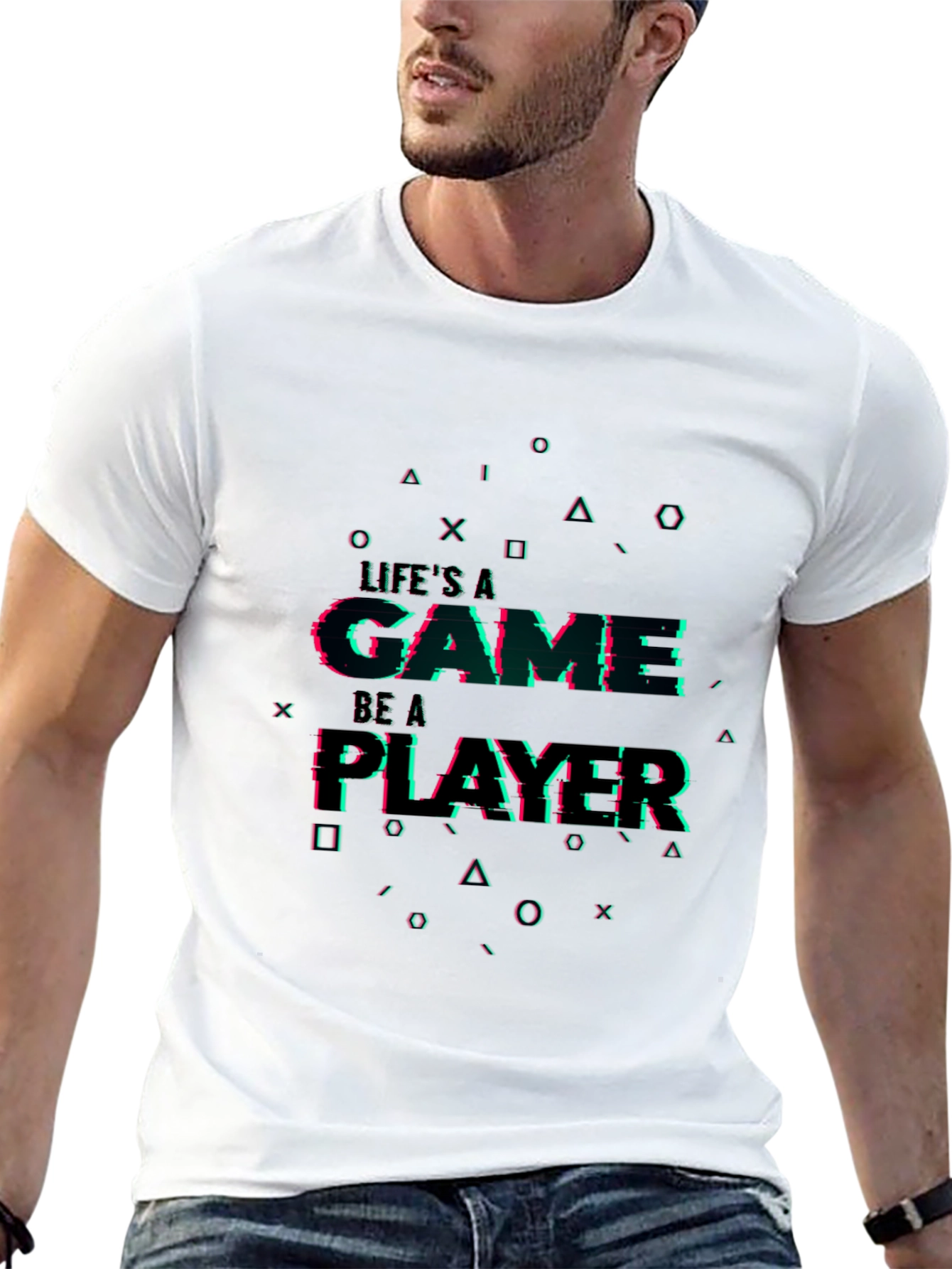 Black Life's a Game Player T-Shirt view 13