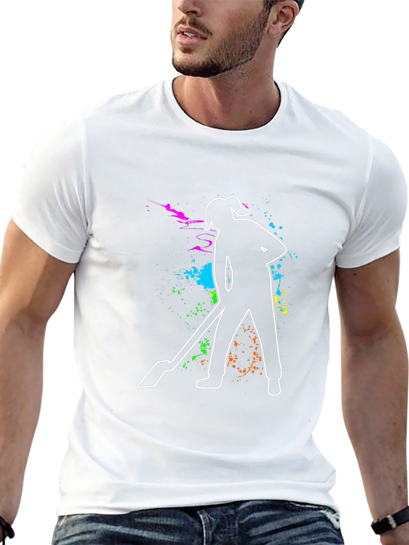 Black Janitor Woman T-Shirt - Colorful Design view 13
