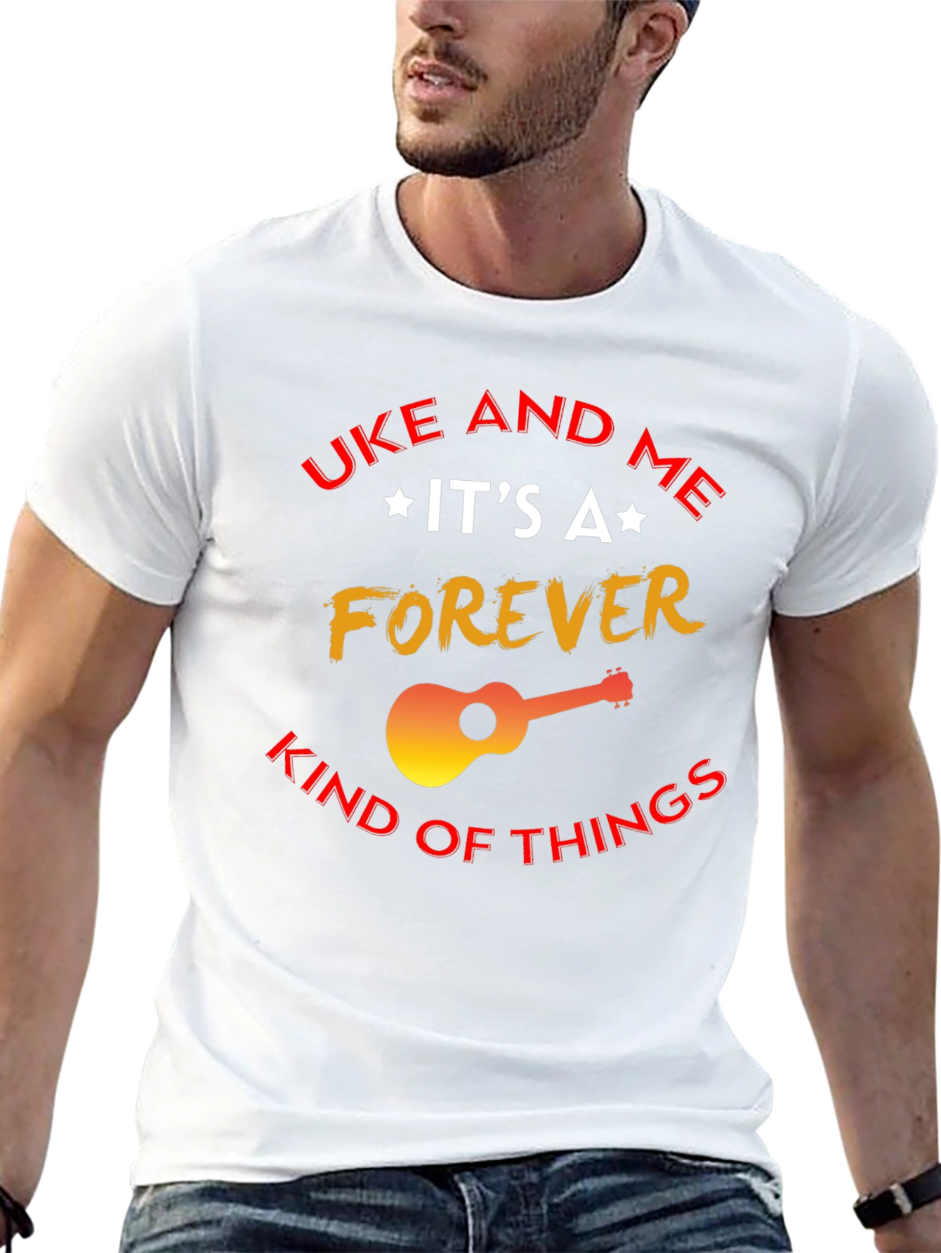 Black Uke and Me Forever T-Shirt - Music Lover Tee view 13