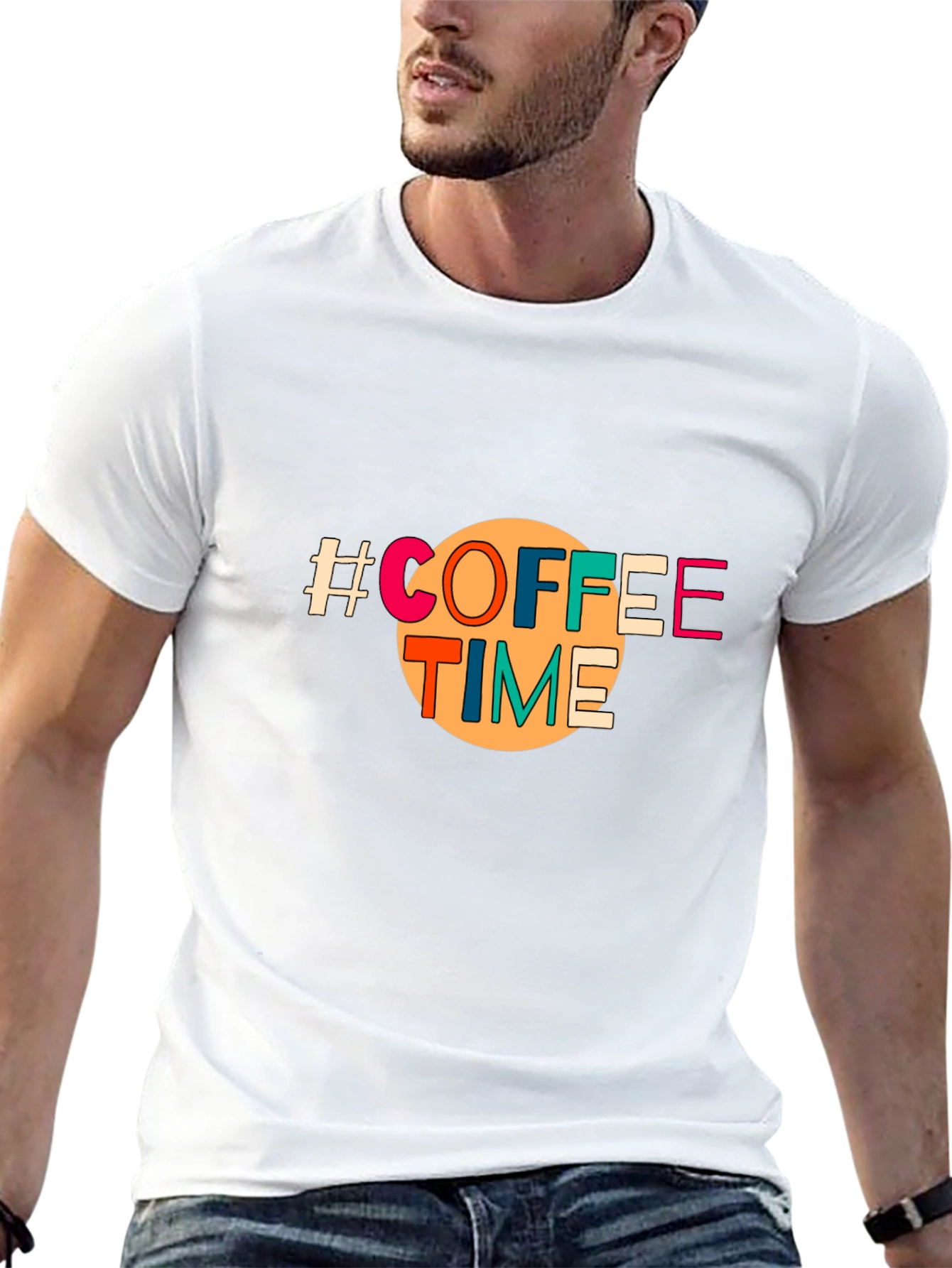 Black Coffee Time Graphic Tee - Unisex Black T-Shirt view 13
