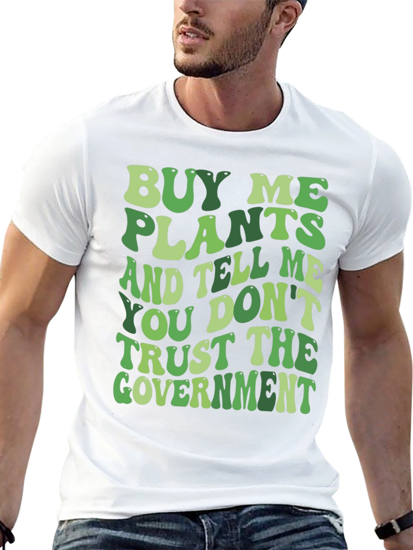Black Buy Me Plants Funny Graphic Tee view 13