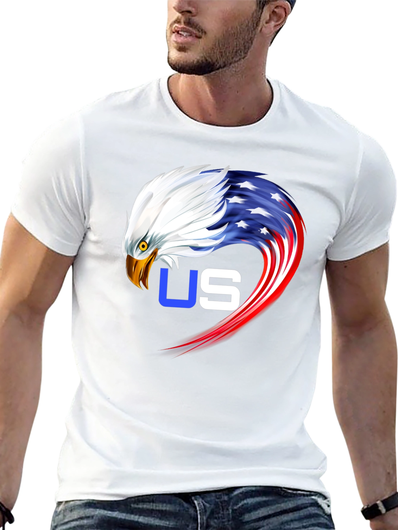 Black Patriotic Eagle Graphic Tee - USA Pride view 13