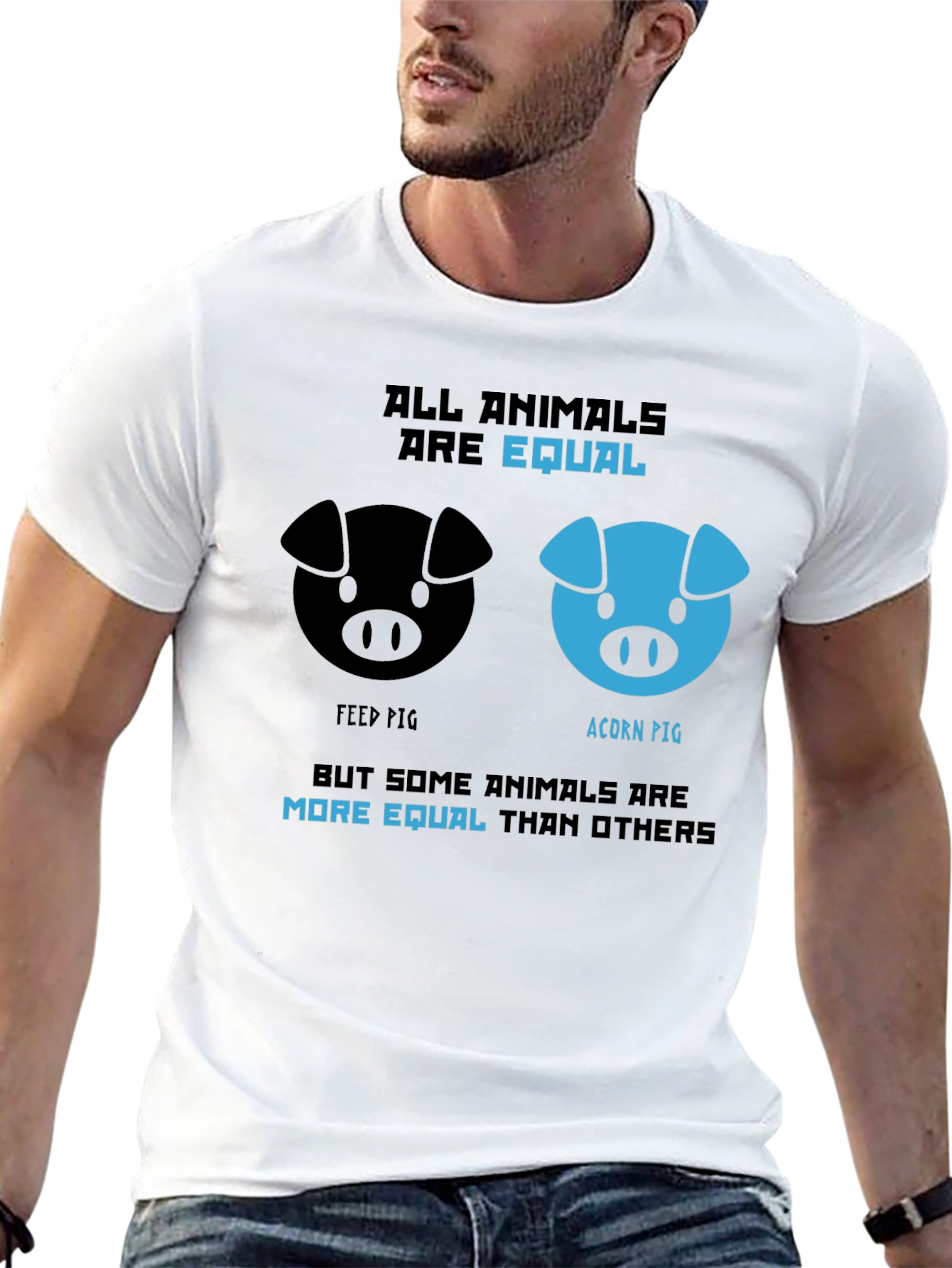 Black All Animals Are Equal T-Shirt view 13