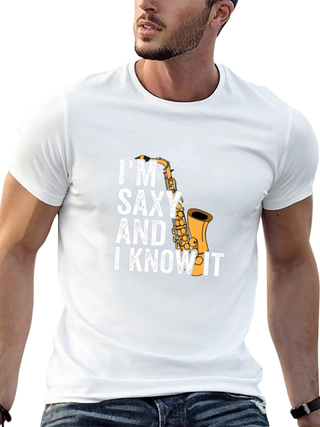 Black I'm Saxy and I Know It T-Shirt view 13