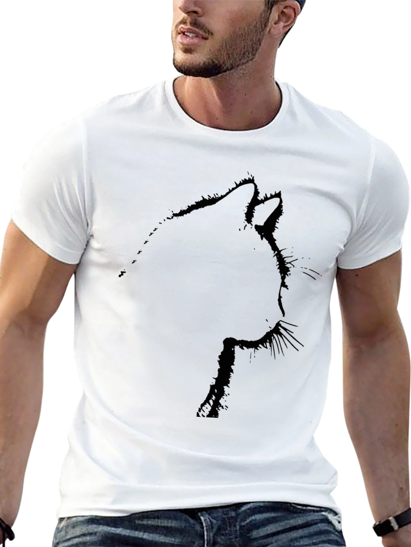 Black Black Cat Silhouette T-Shirt view 13