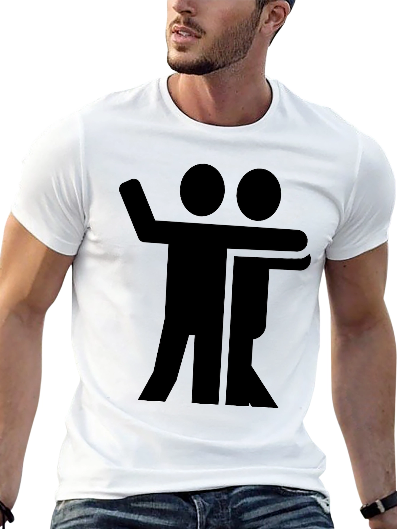 Black Black Graphic Tee - Hugging Figures Design view 13