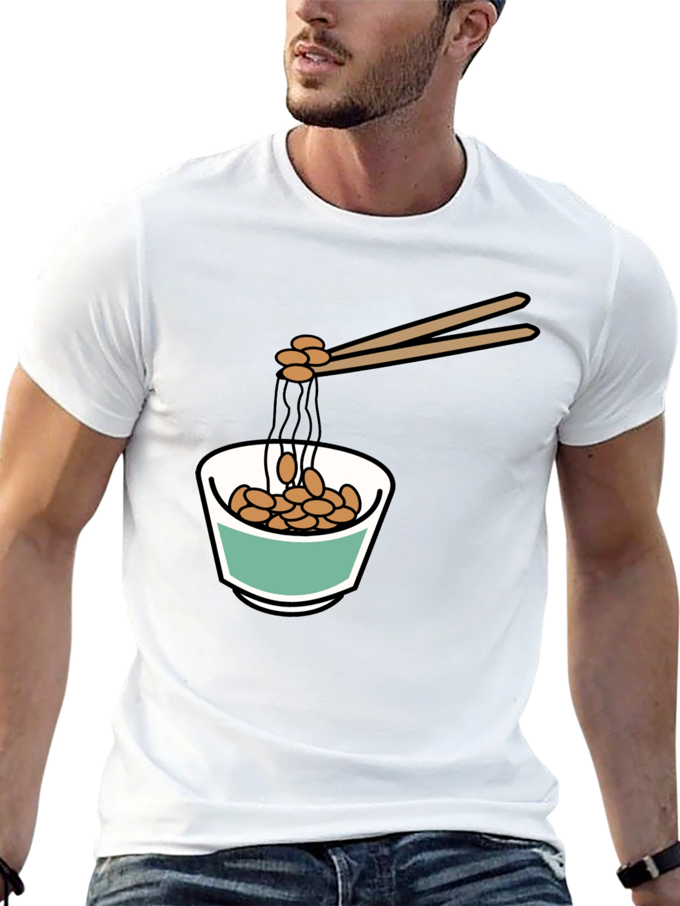 Black Natto Bowl Graphic Tee - Funny Foodie Shirt view 13