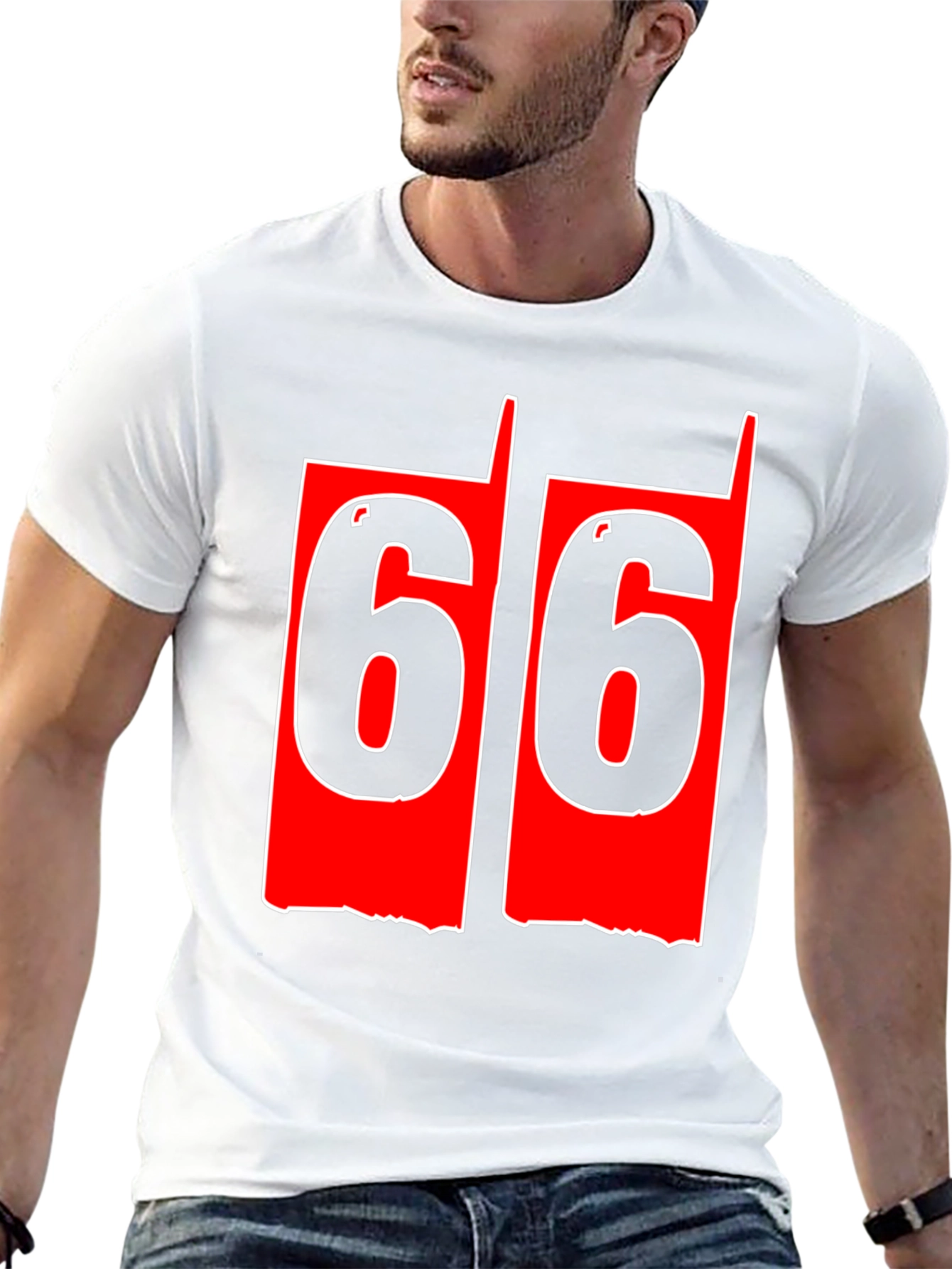 Black Men's 66 Graphic Tee - Bold Number Print view 13