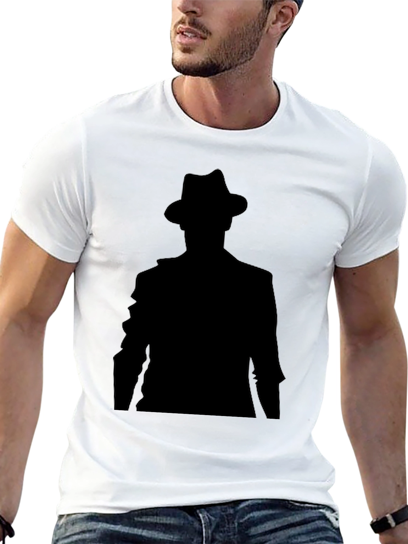 Black Mystery Man Black T-Shirt view 13