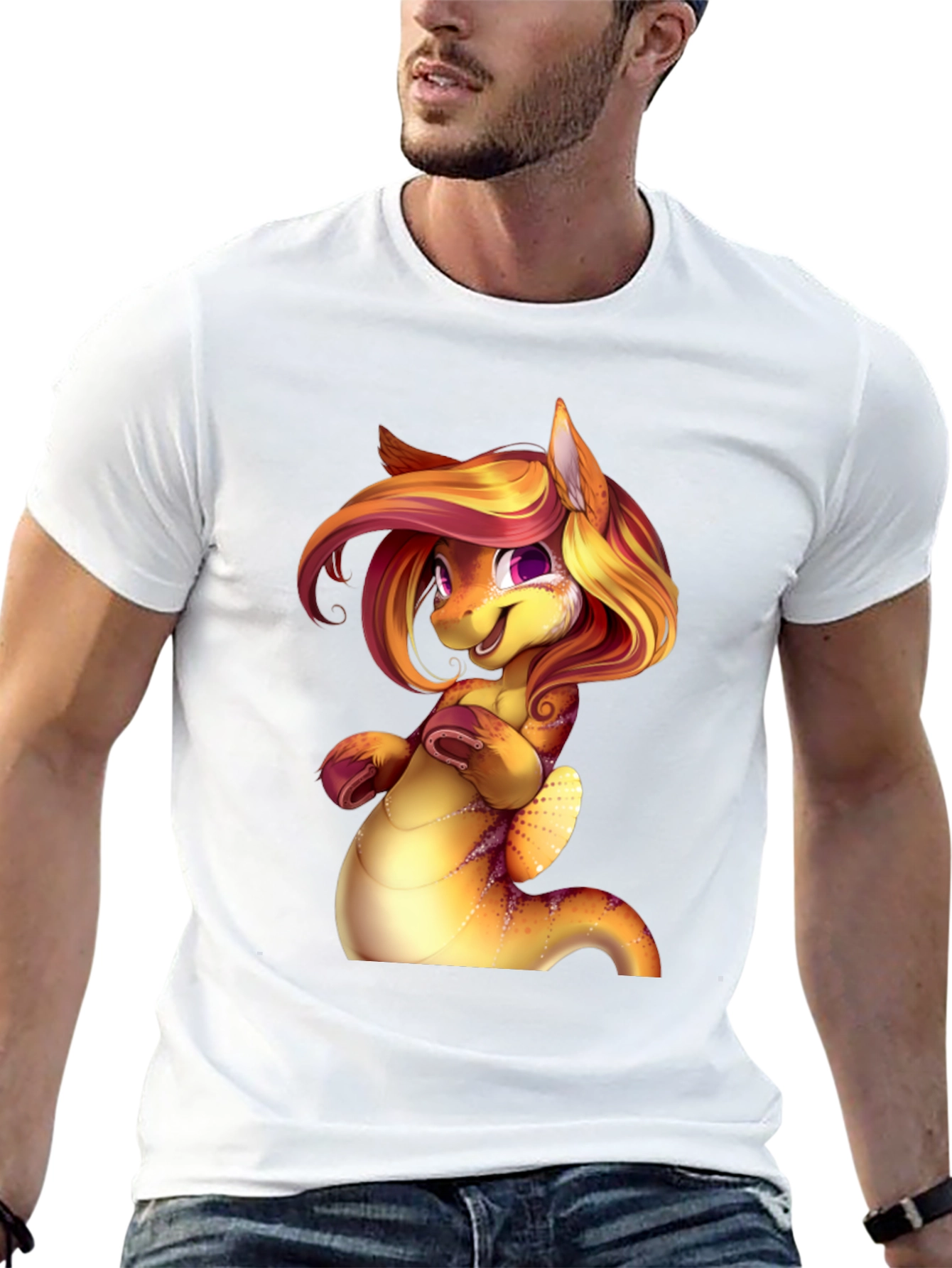 Black Cartoon Dragon Creature Graphic Tee Shirt view 13