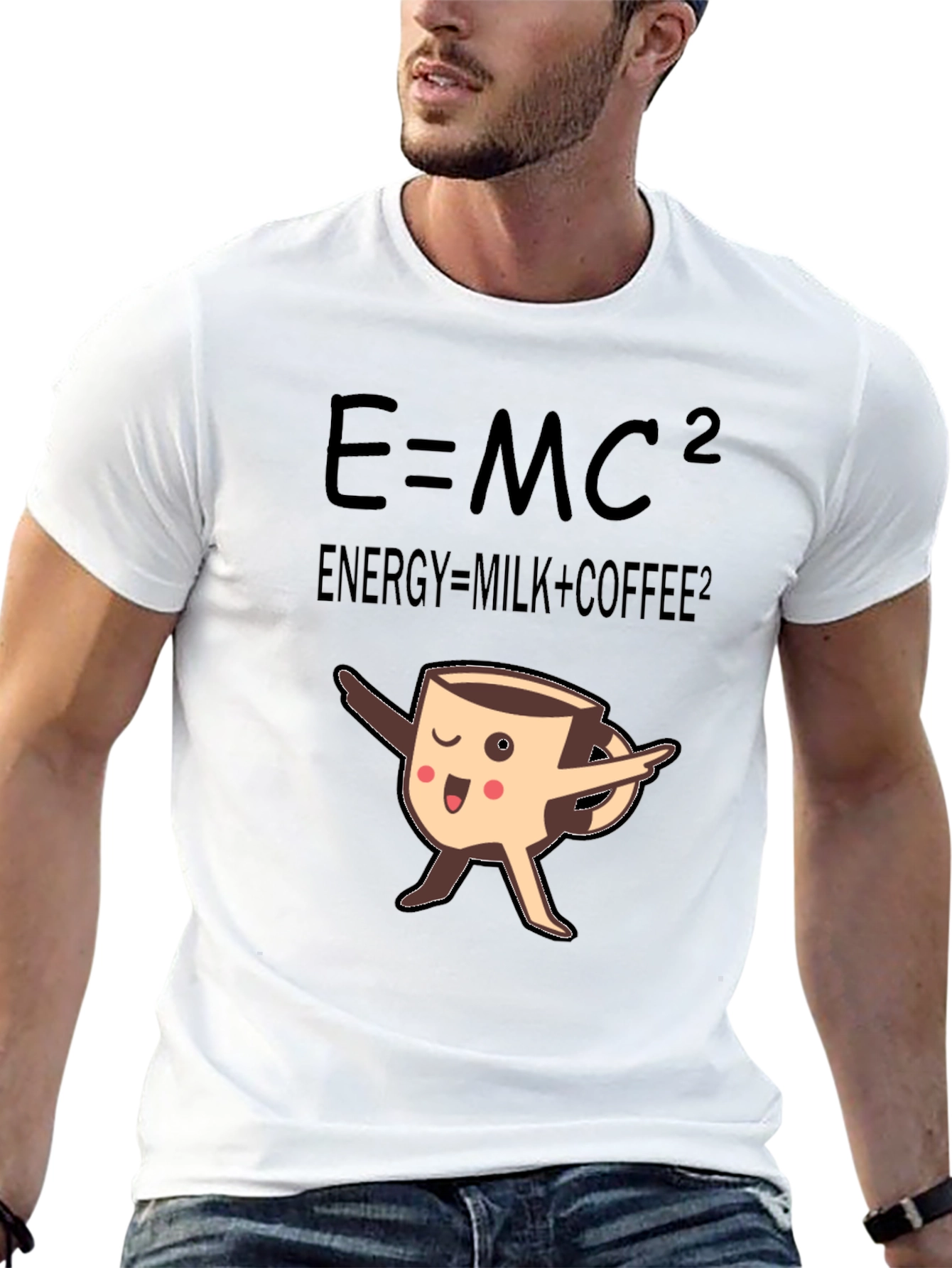 Black E=MC2 Coffee T-Shirt, Funny Science Tee view 13