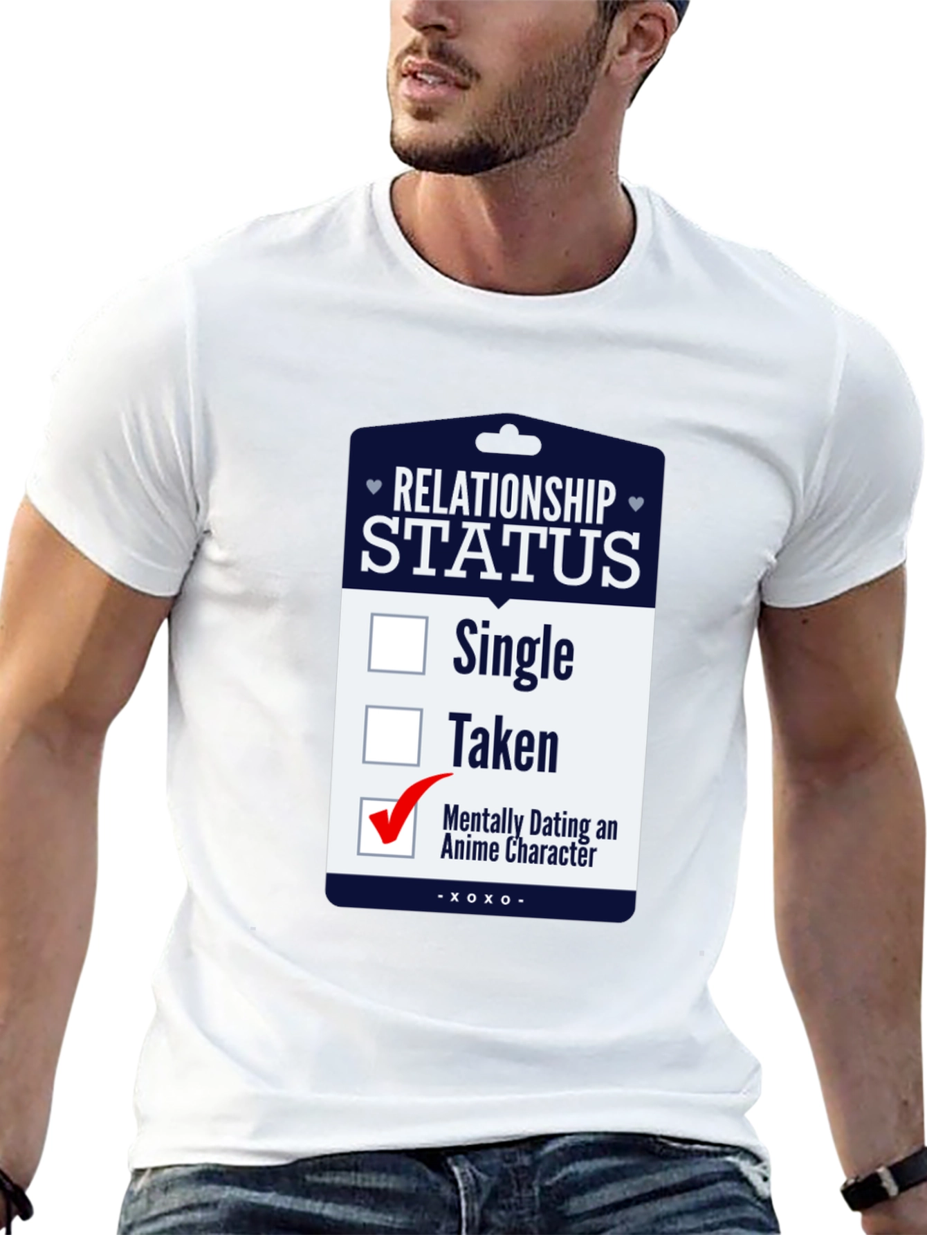 Black Mentally Dating Anime Character T-Shirt view 13