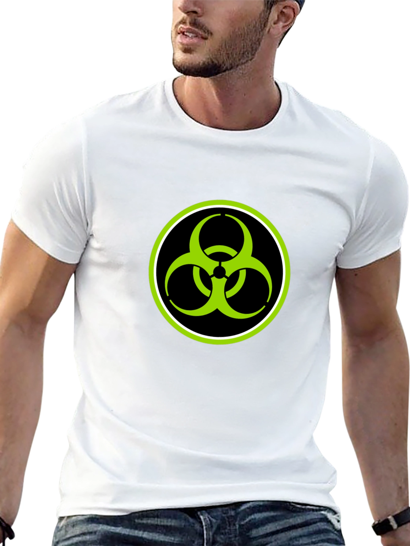 Black Biohazard Symbol Graphic T-Shirt - Black view 13