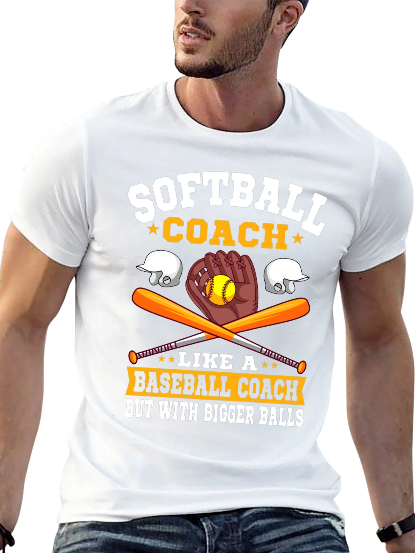Black Softball Coach Bigger Balls Graphic Tee view 13