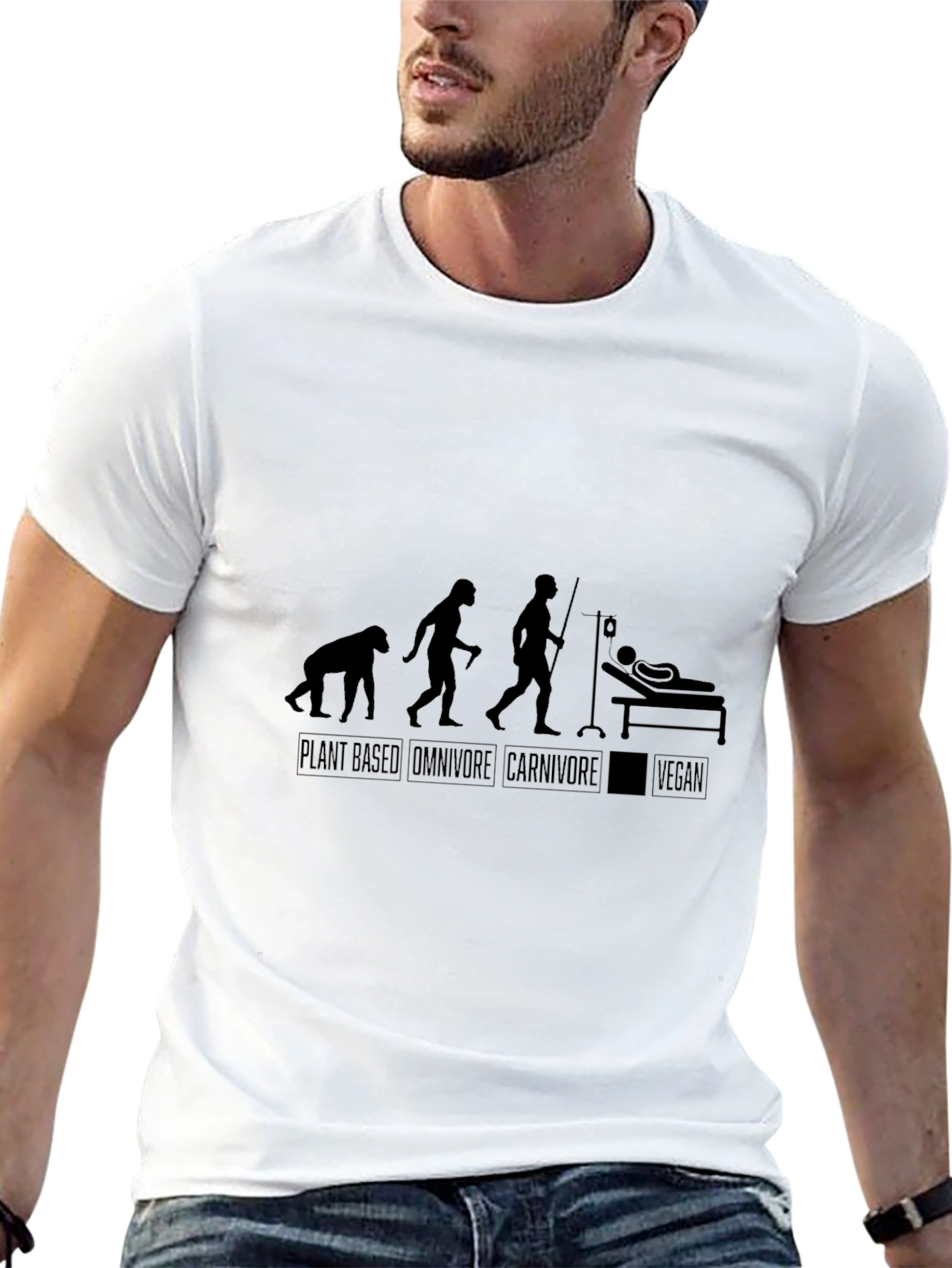 Black Vegan Evolution Black T-Shirt view 13