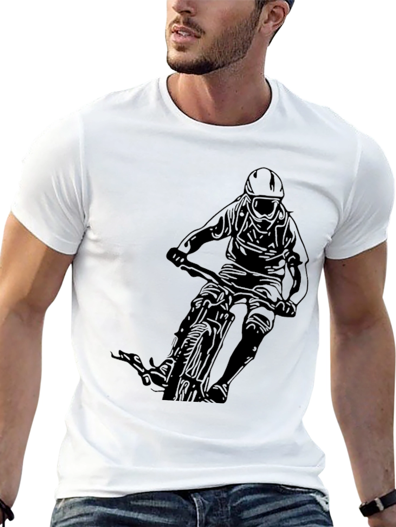 Black Mountain Biker Graphic Tee - Black Cotton view 13