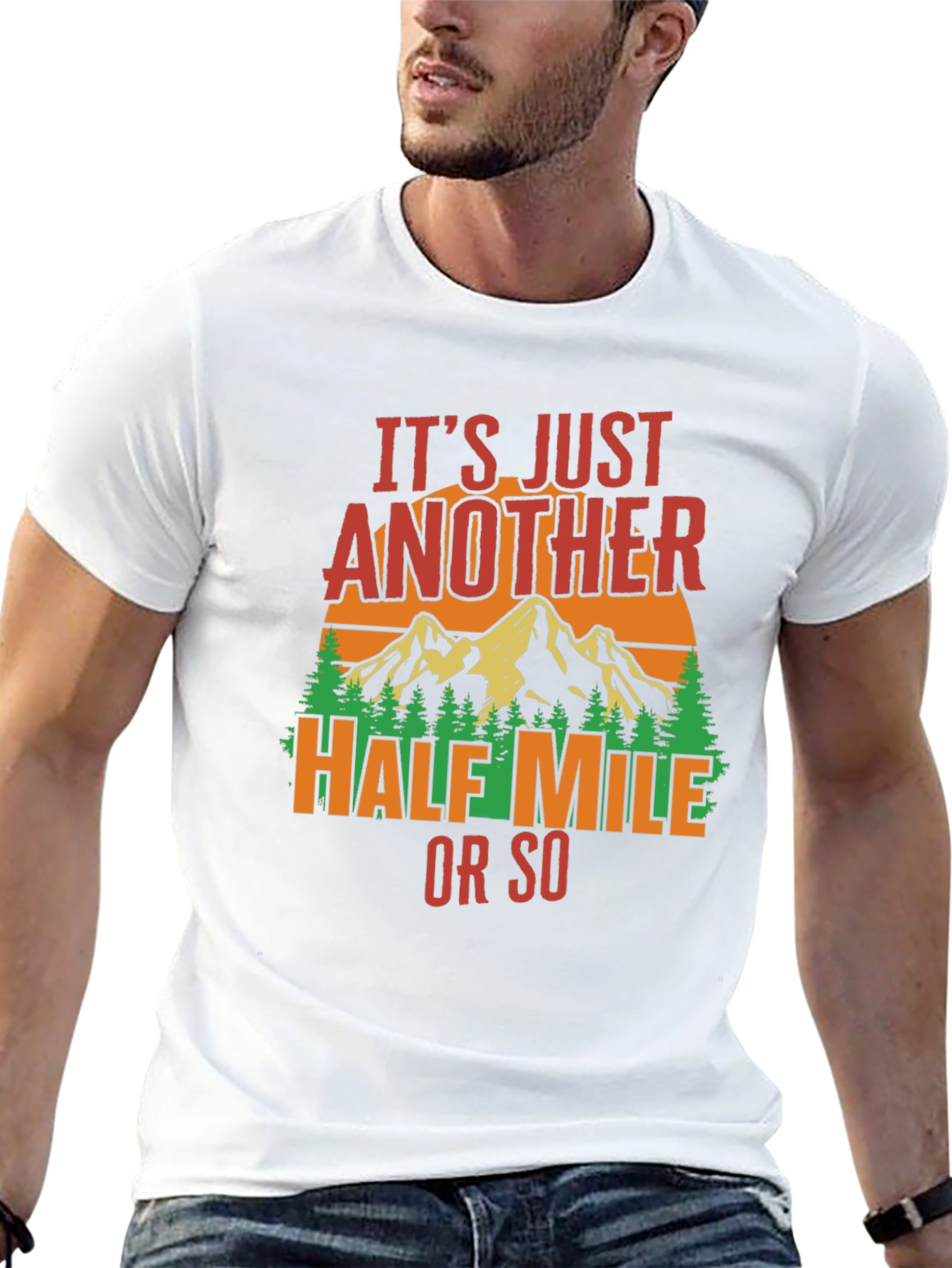 Black Hiking T-Shirt: Just Another Half Mile view 13