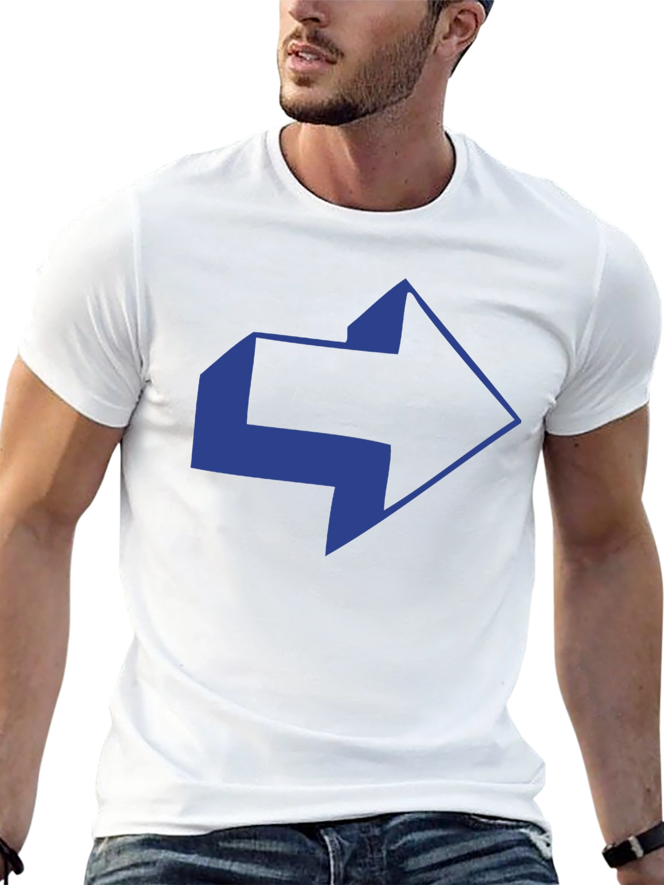 Black Modern Arrow Graphic Black T-Shirt view 13