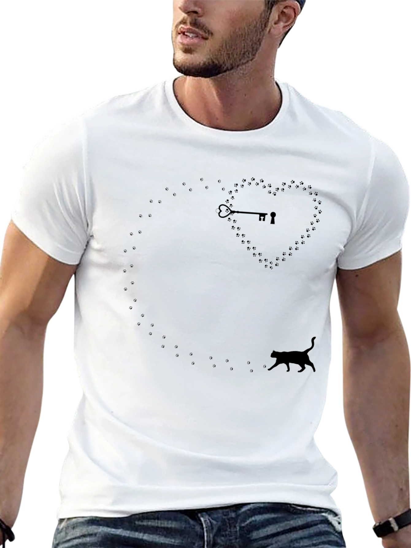 Black Key to My Heart Cat T-Shirt view 13