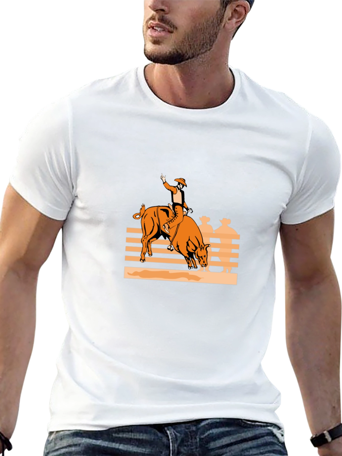 Black Bull Rider Graphic Tee - Black Cotton Comfort view 13