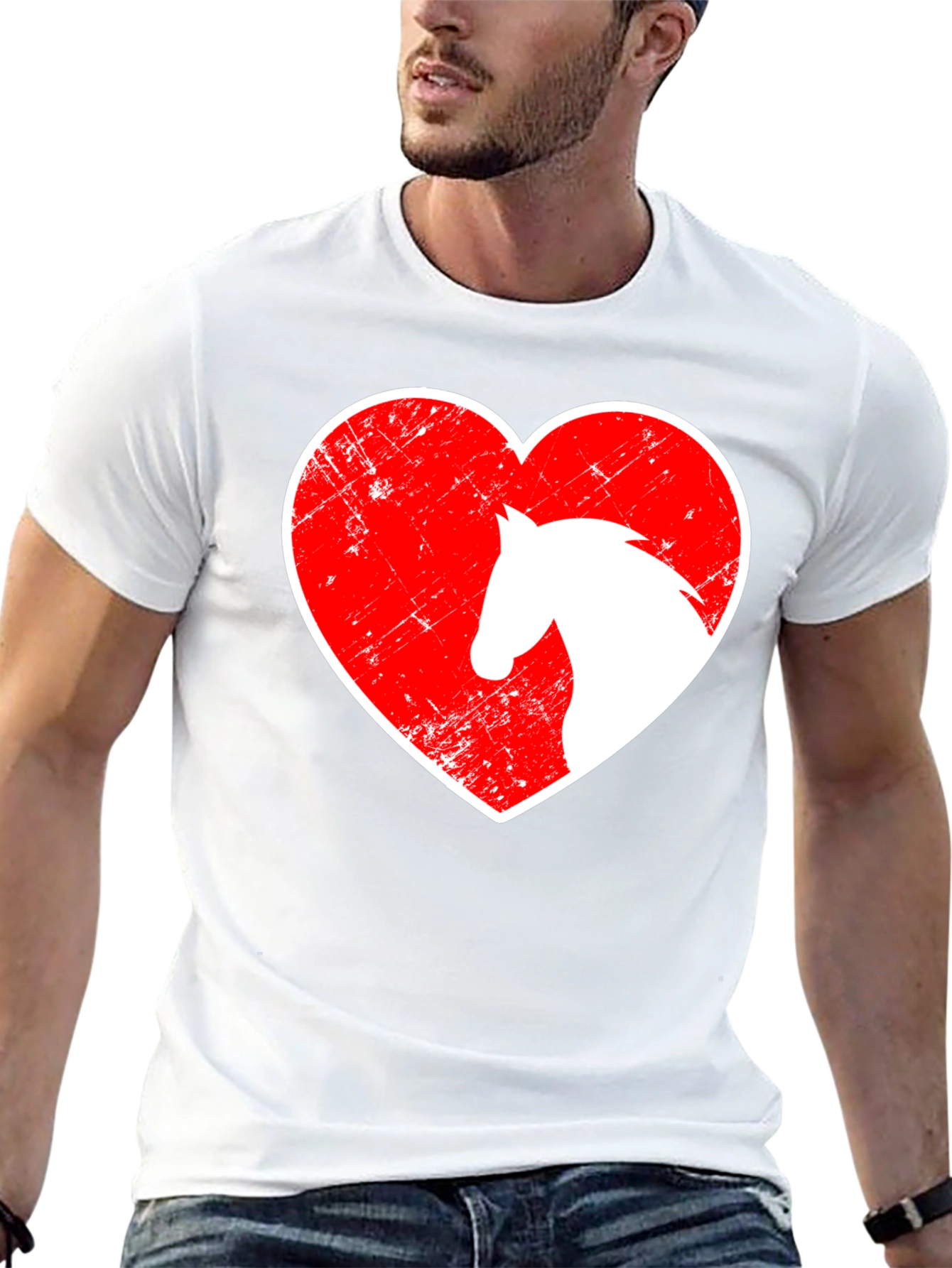 Black Horse Lover Graphic Tee - Heart Horse Shirt view 13