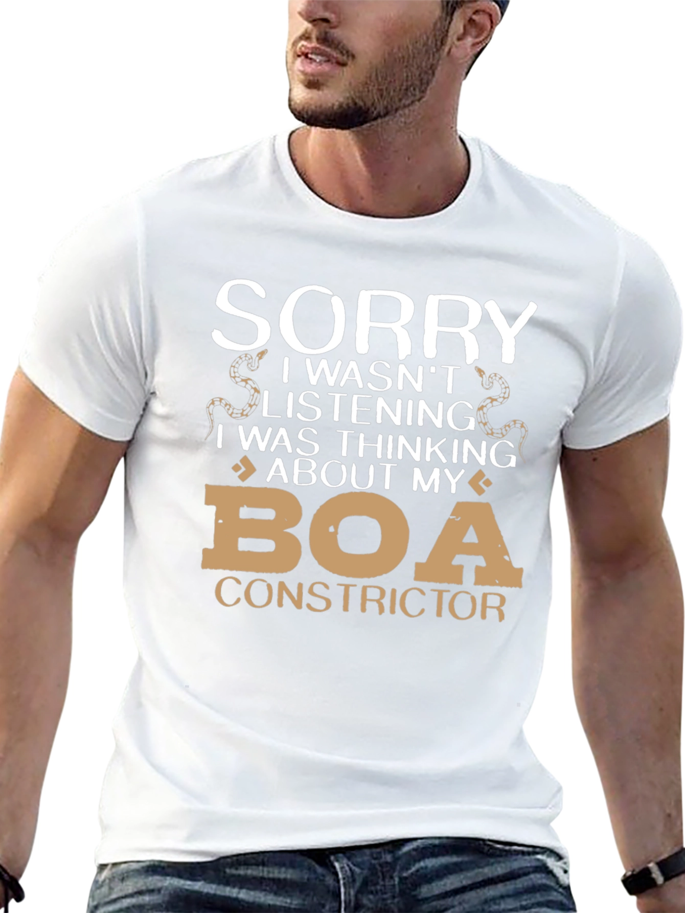 Black Sorry Thinking About Boa Constrictor T-Shirt view 13