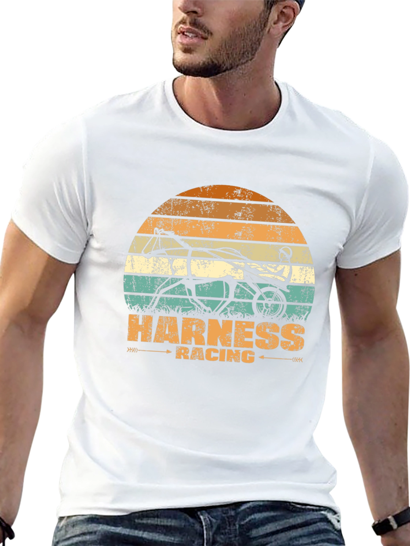 Black Harness Racing Graphic Tee - Retro Style view 13