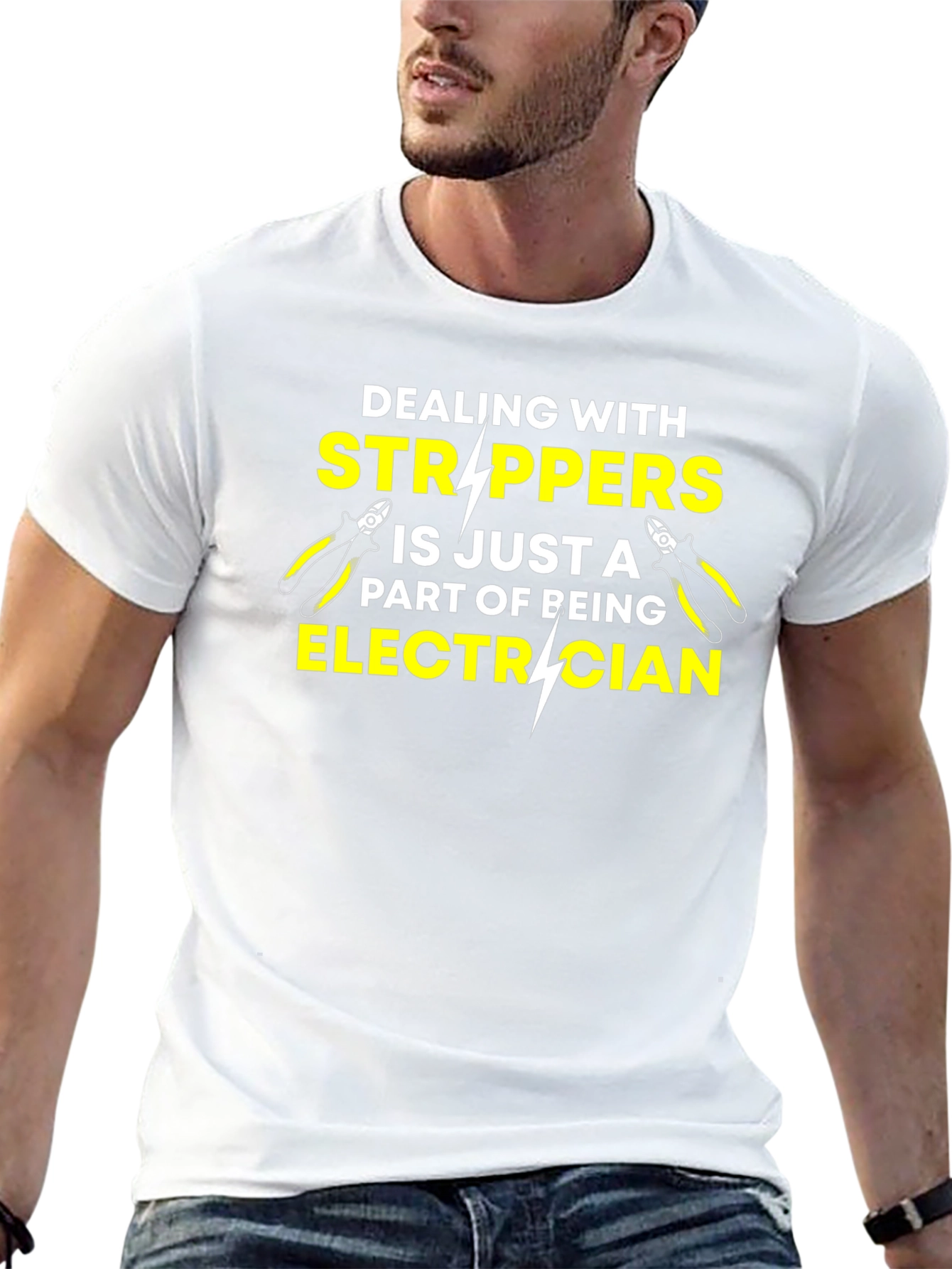 Black Electrician Stripper Humor T-Shirt view 13
