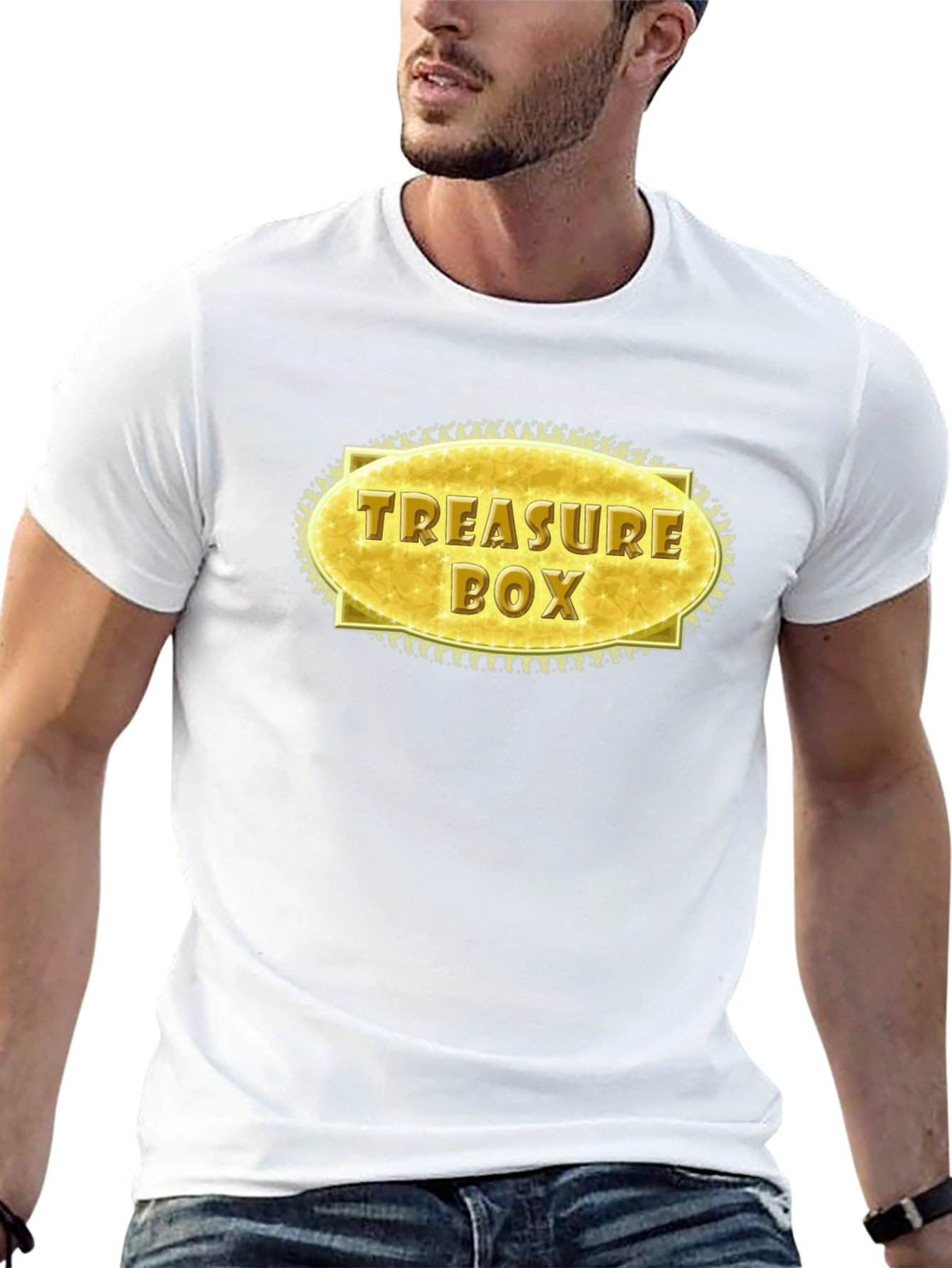 Black Treasure Box Graphic T-Shirt - Stylish Novelty Tee view 13