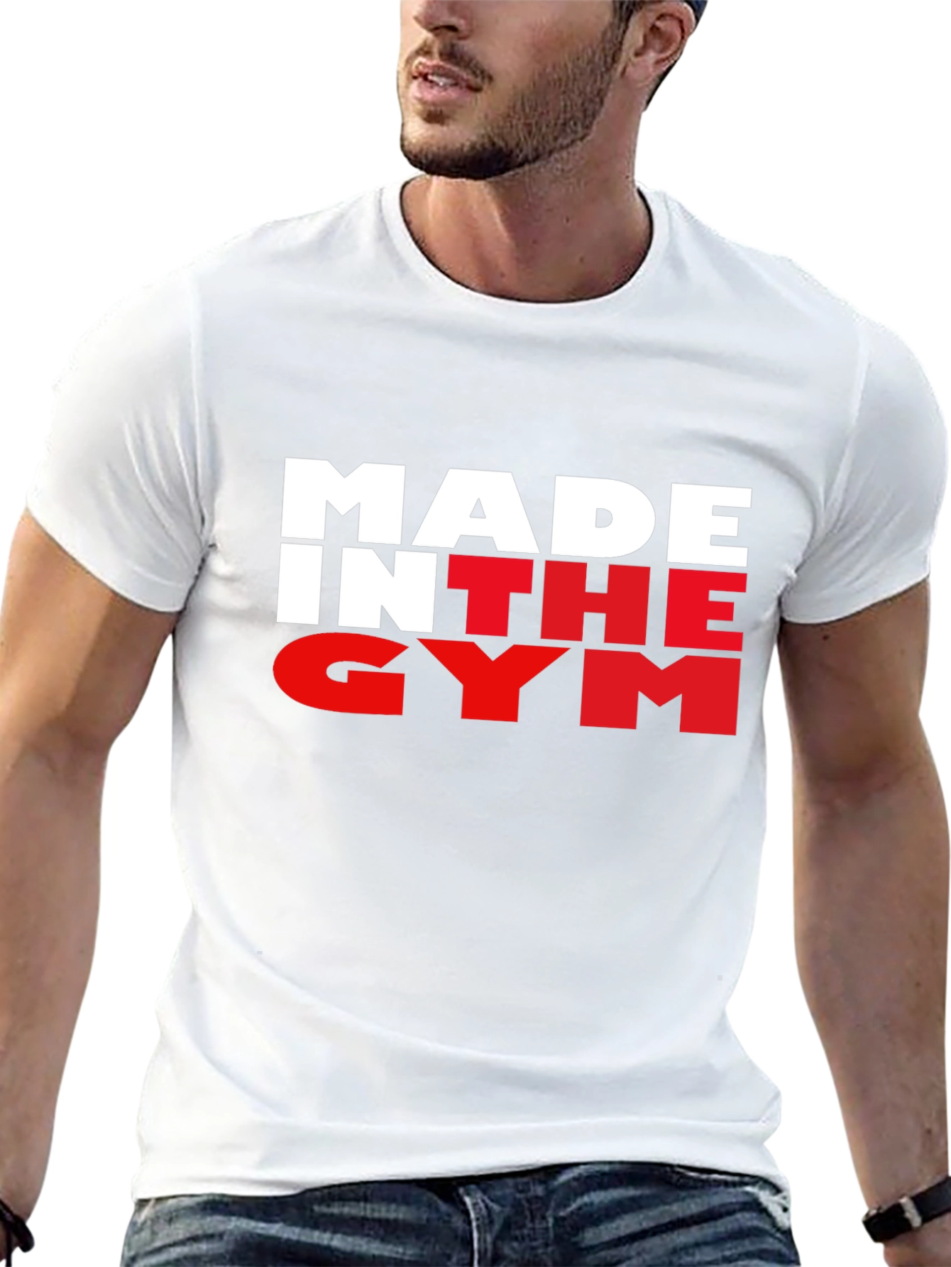 Black Made In The Gym Black T-Shirt Fitness Apparel view 13