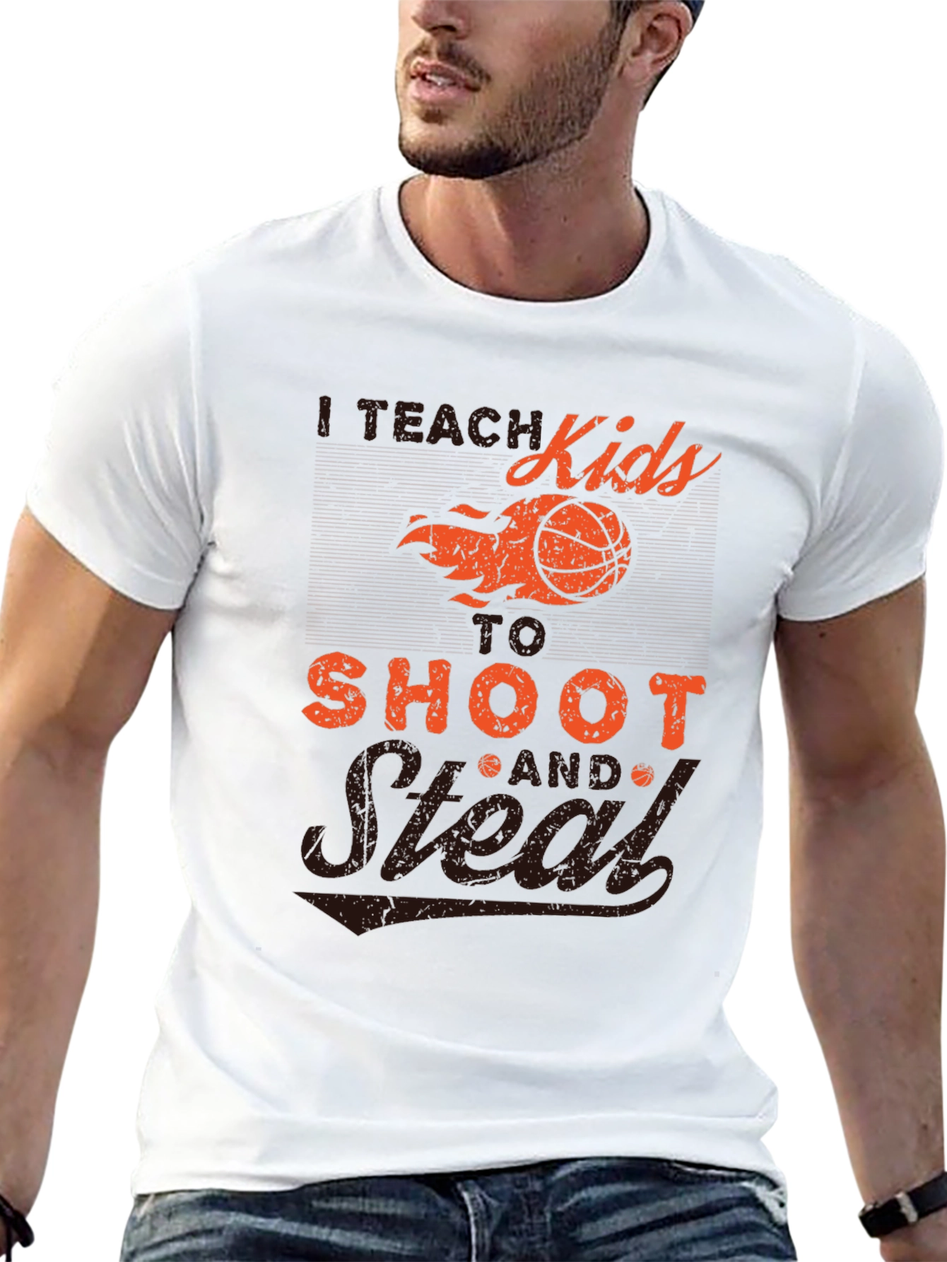Black I Teach Kids to Shoot & Steal T-Shirt view 13