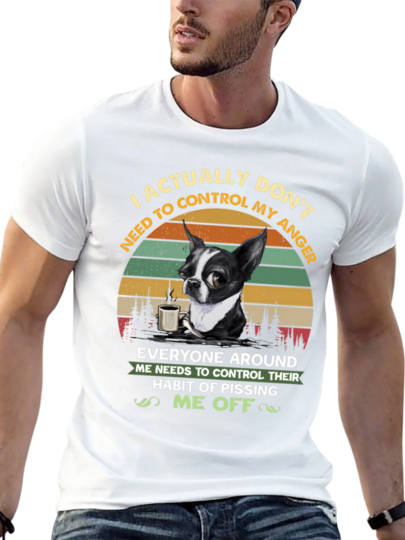 Black Funny Dog Lover T-Shirt - I Actually Don't Need To Control My Anger view 13
