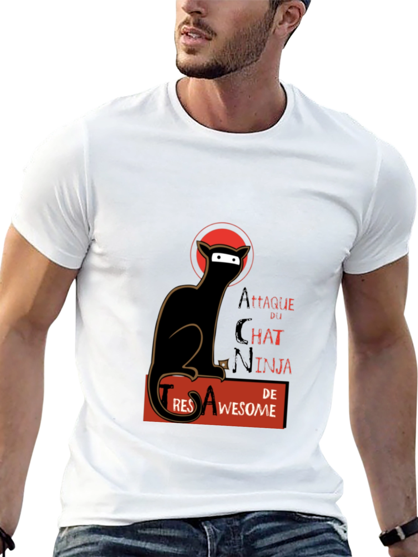 Black Attaque du Chat Ninja T-shirt view 13