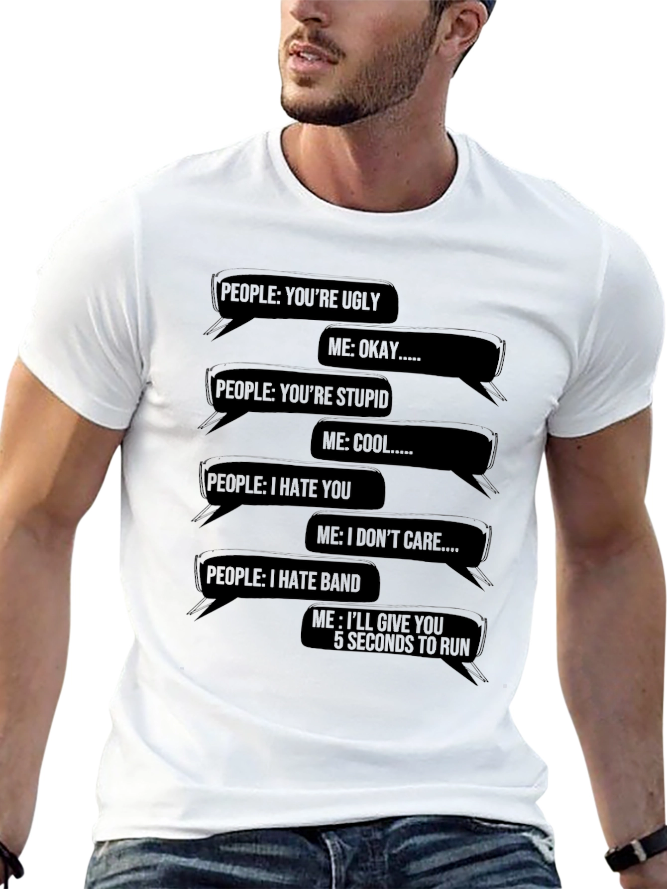 Black Sarcastic Text Message T-Shirt - Funny Graphic Tee view 13