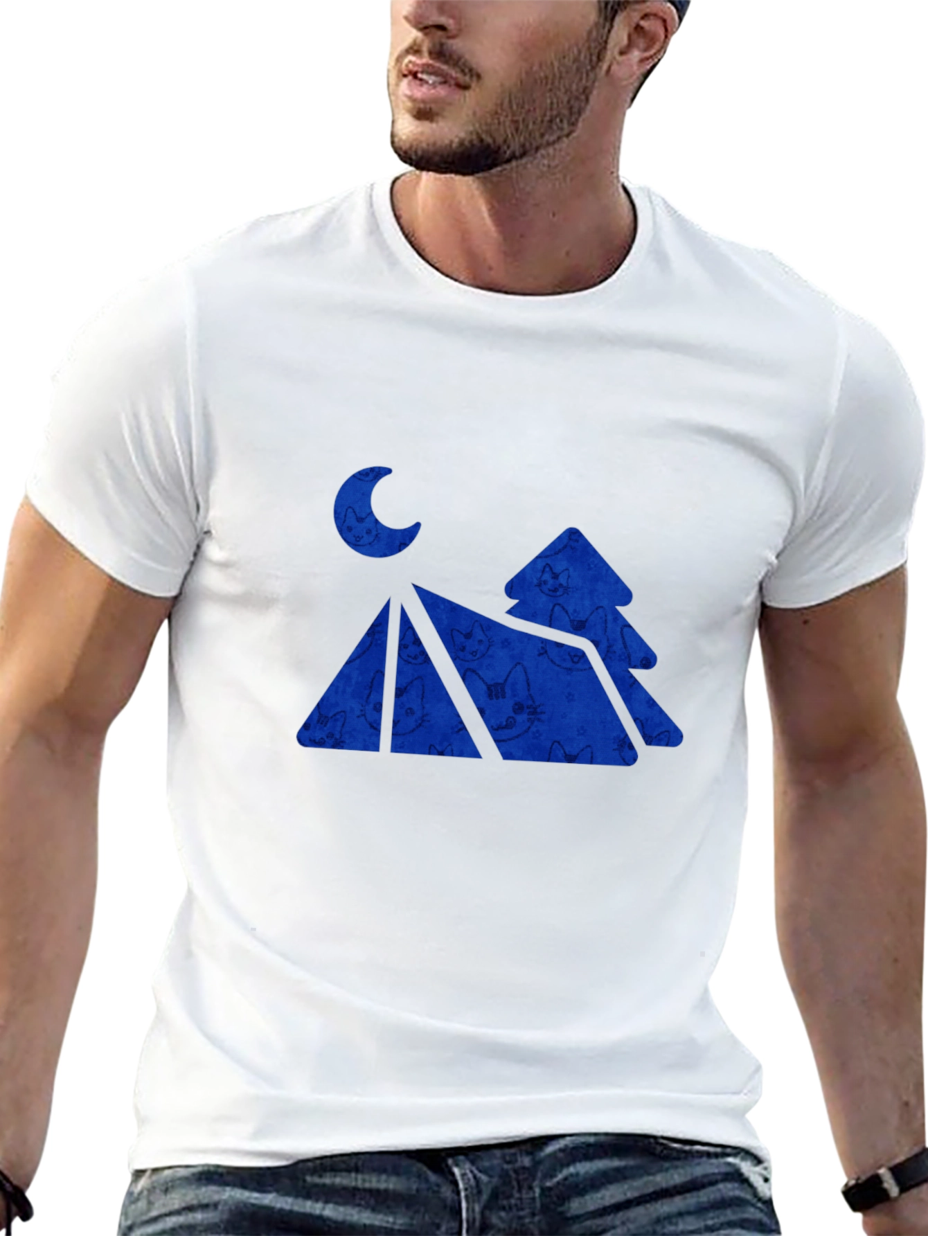 Black Moonlit Mountain Graphic Tee view 13