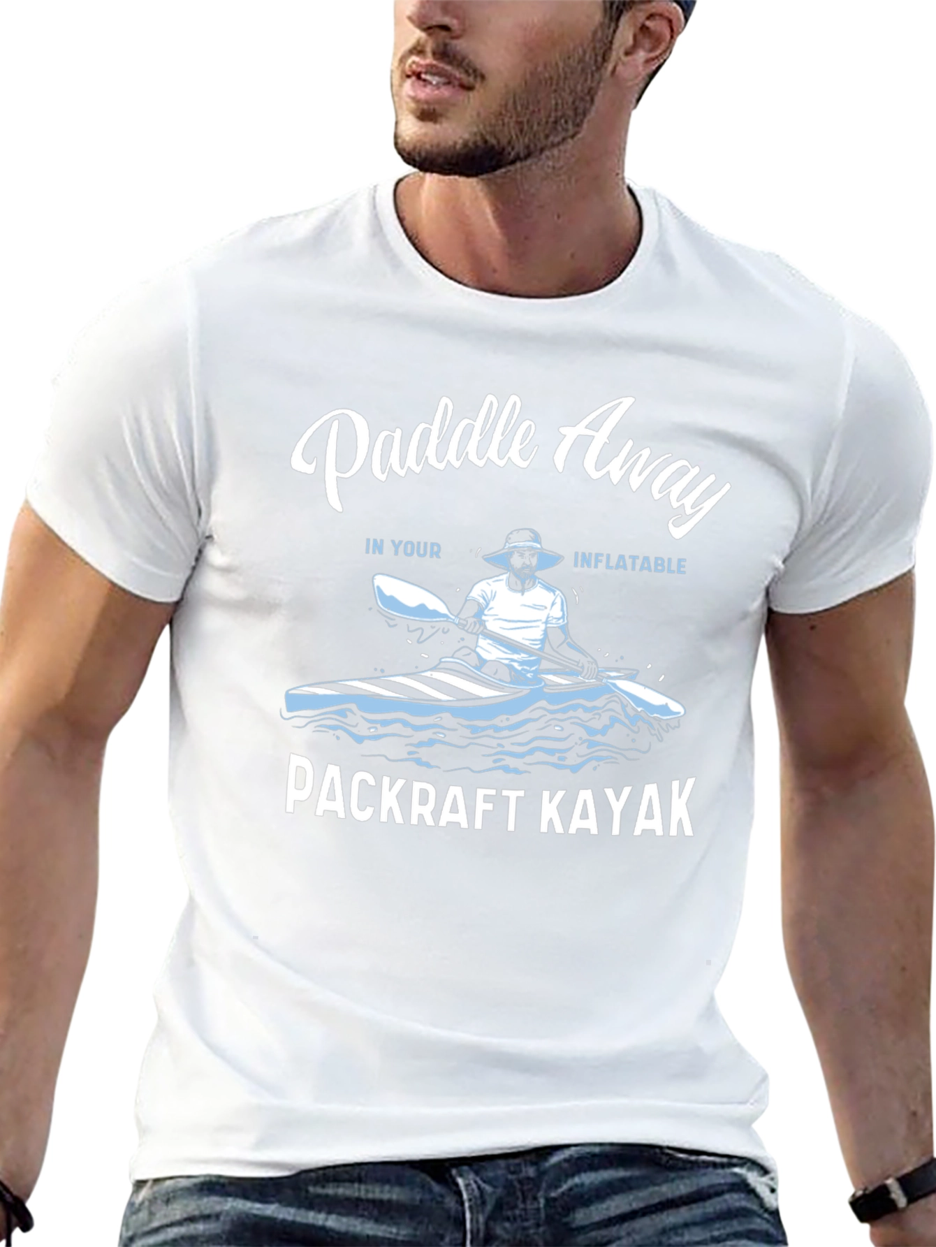 Black Paddle Away Kayak T-Shirt view 13