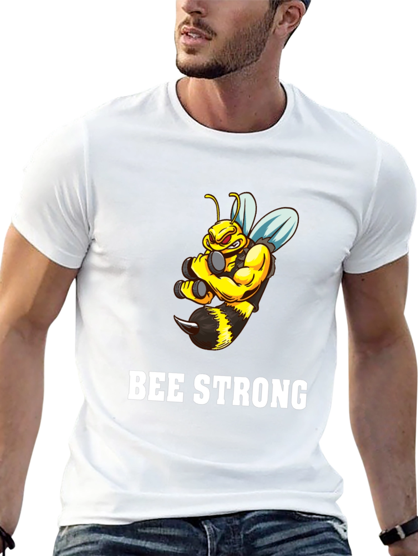 Black Bee Strong Graphic T-Shirt - Black view 13
