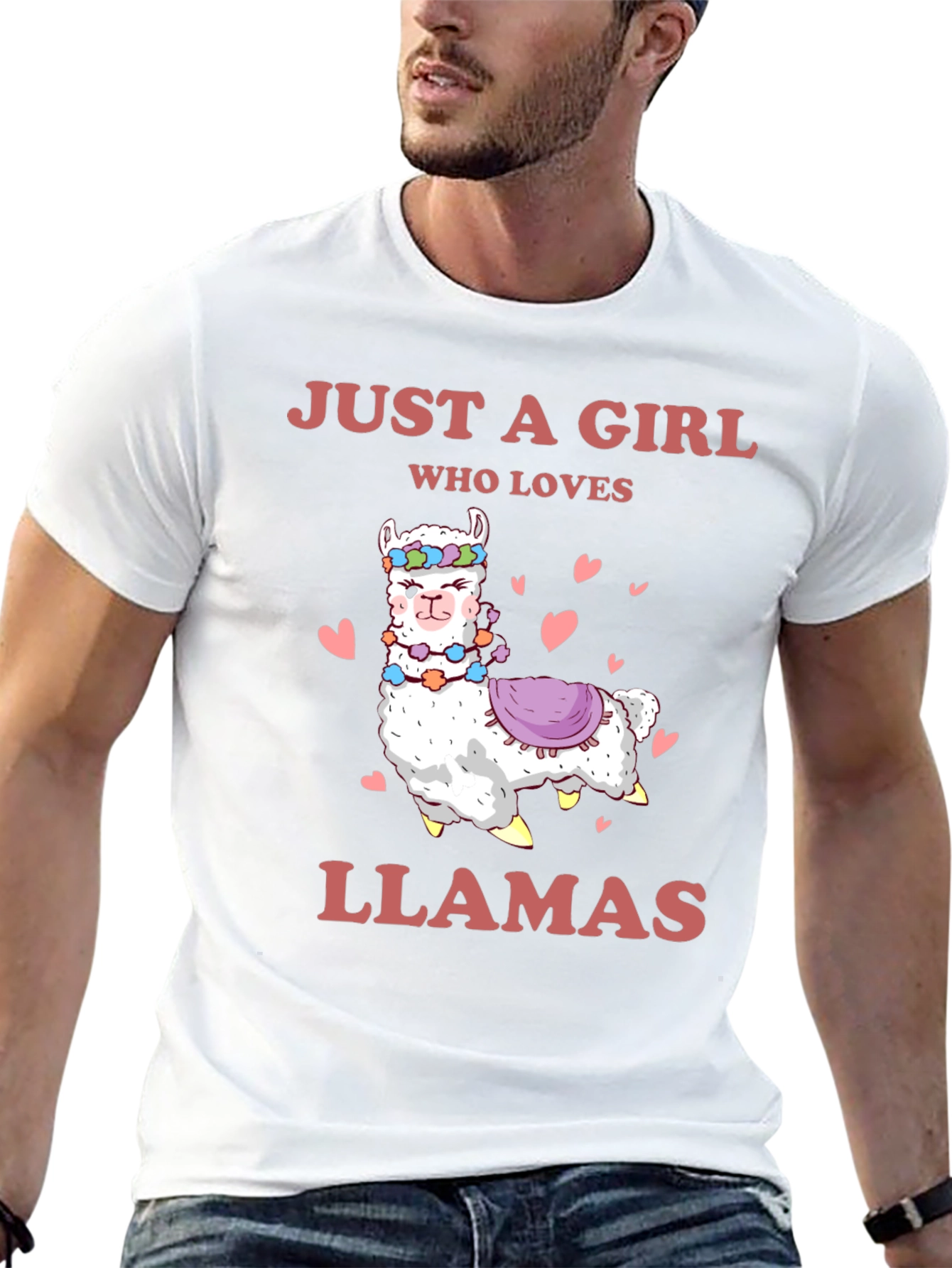 Black Just A Girl Who Loves Llamas T-Shirt view 13