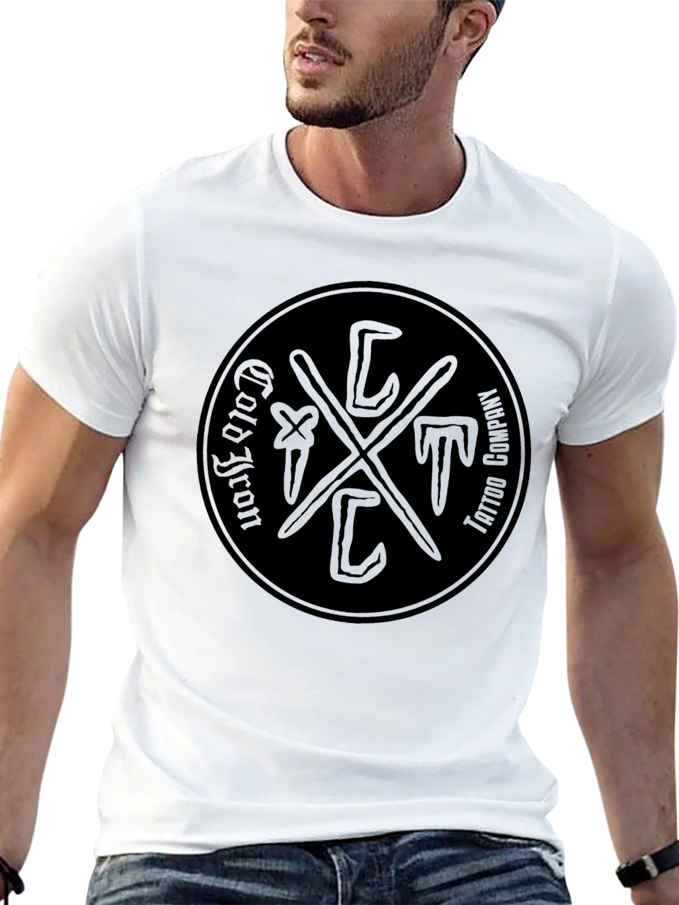 Black Cold Iron Tattoo Company Black T-Shirt view 13