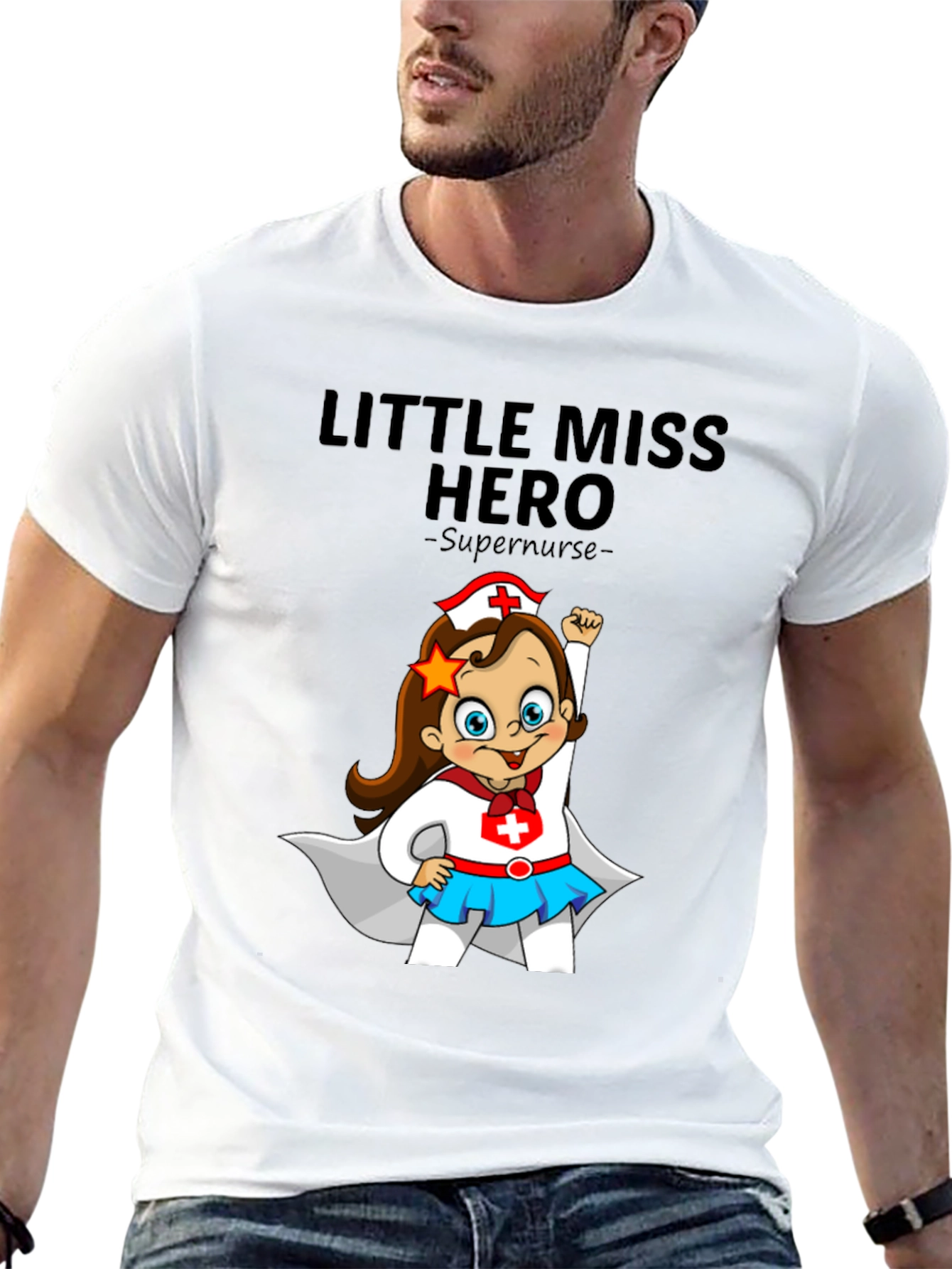 Black Little Miss Hero Supernurse Graphic Tee view 13
