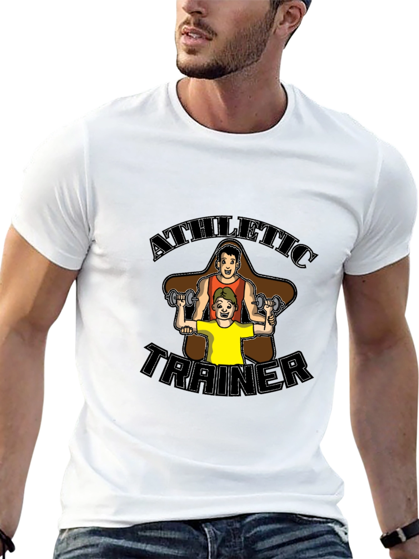 Black Athletic Trainer Graphic Tee - Black Unisex view 13